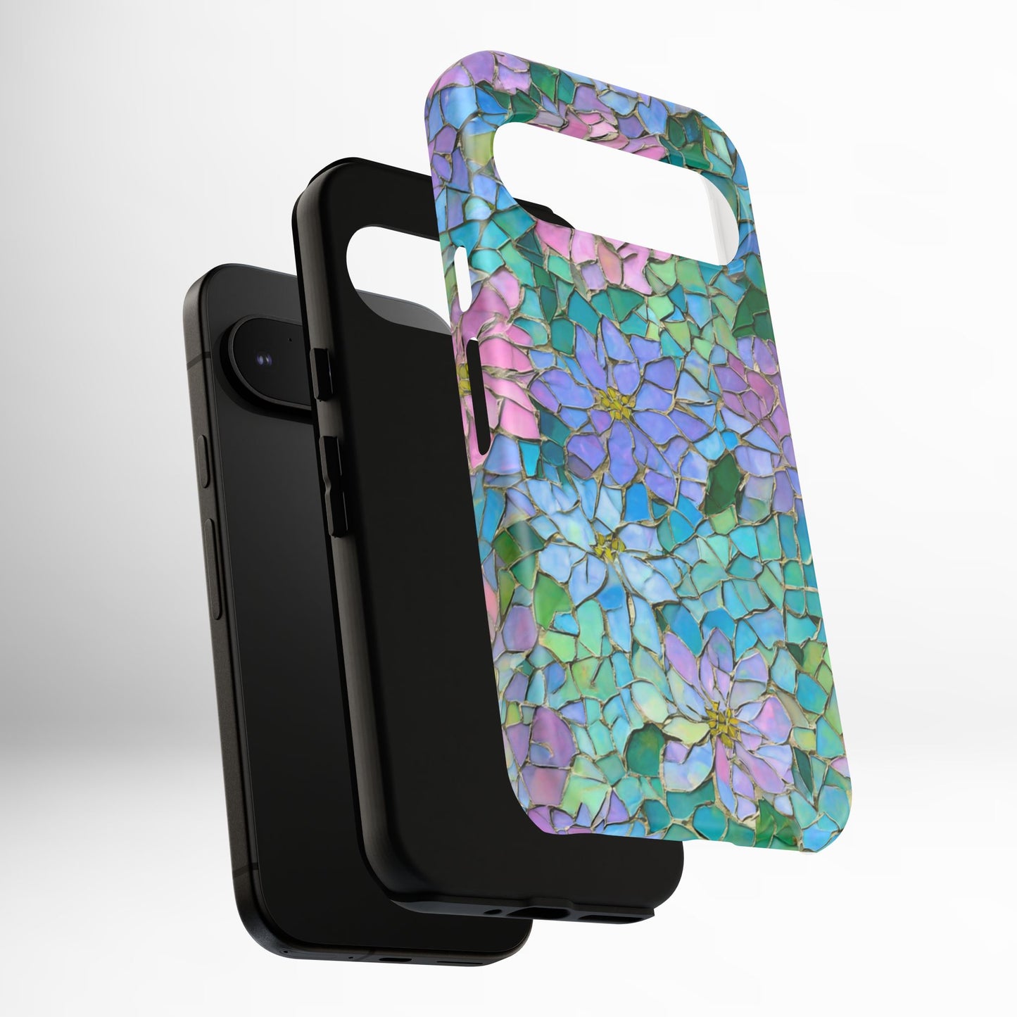 Mosaic Floral Phone Case, iPhone 17 Air Case, Pixel 9 Pro XL Cover, Samsung Galaxy 25 Plus Ultra Tough Case