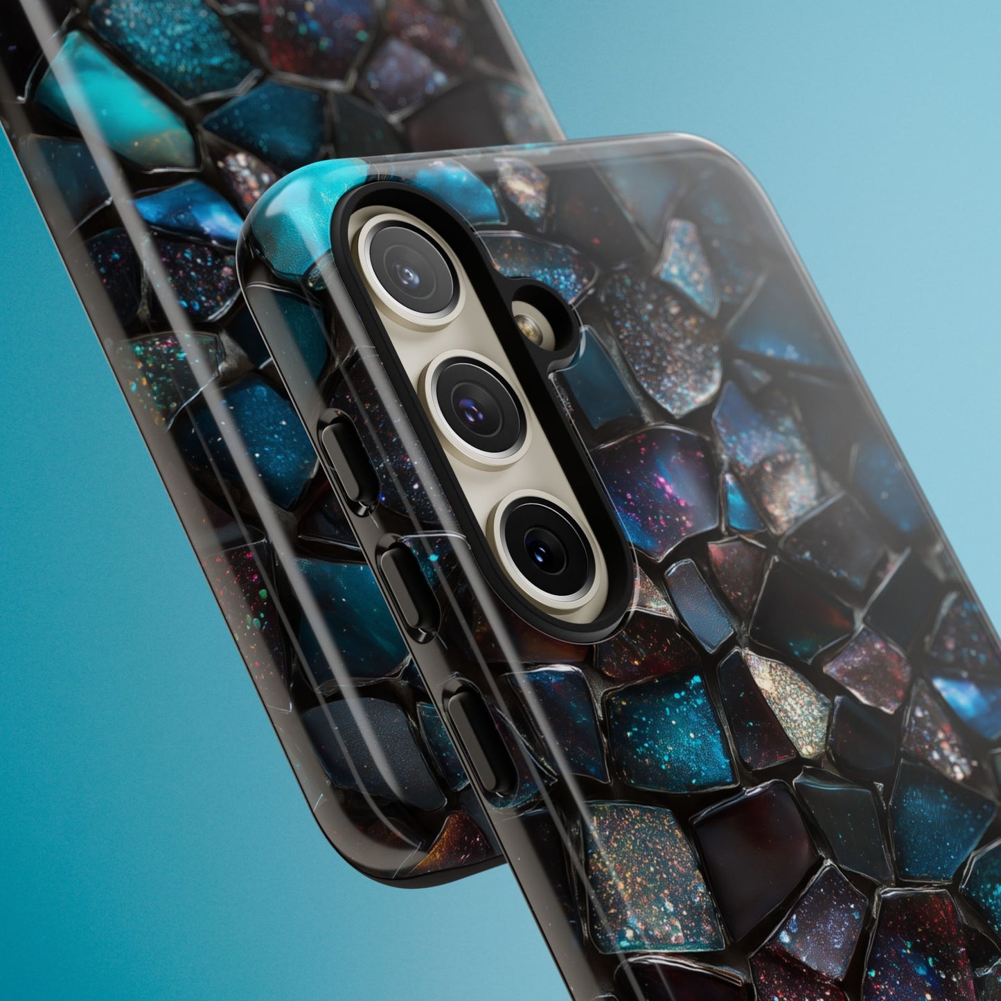 Gemstone Mosaic Phone Case, Crystal Stone Aesthetic Cover, Tough Protective Case for iPhone, Samsung, Pixel