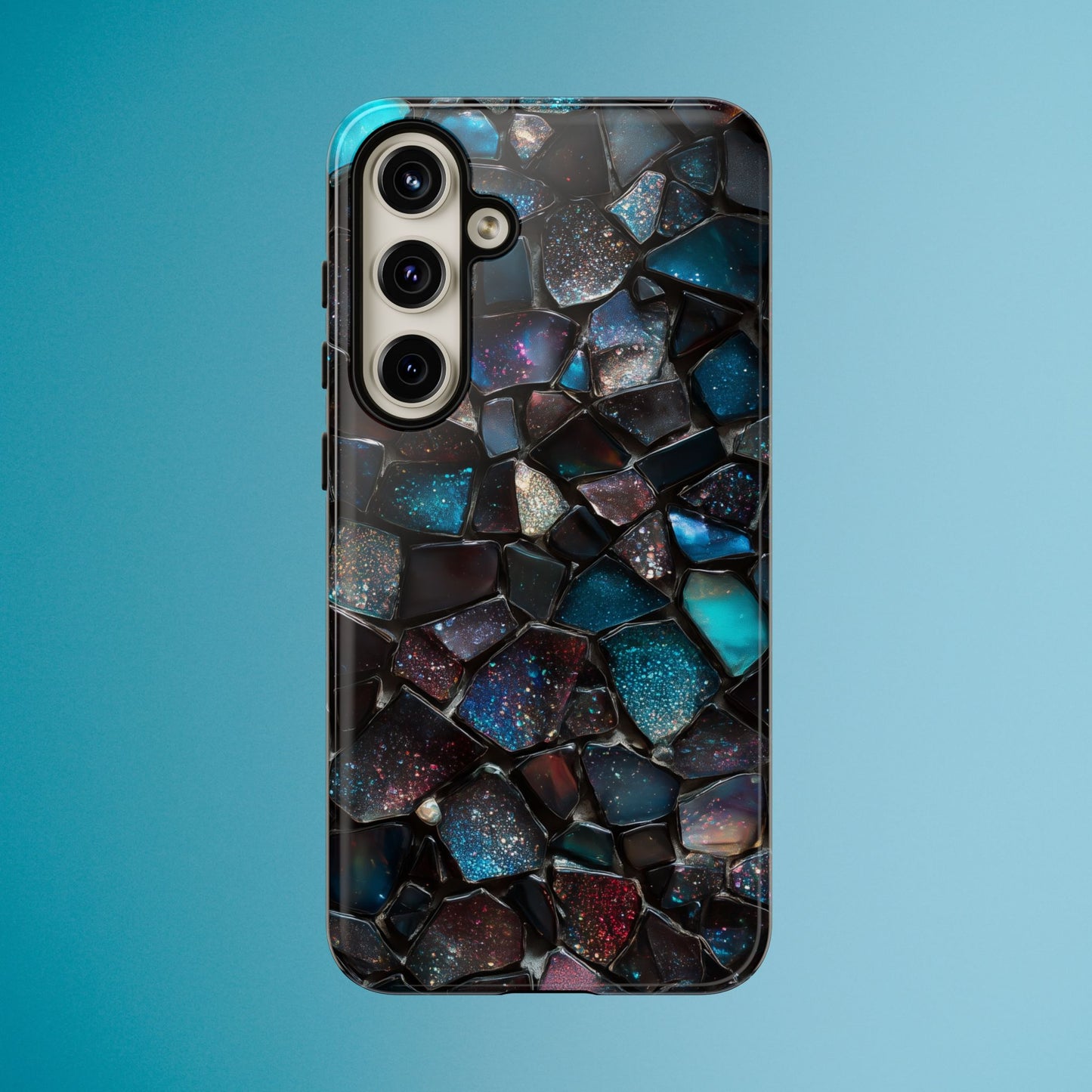 Gemstone Mosaic Phone Case, Crystal Stone Aesthetic Cover, Tough Protective Case for iPhone, Samsung, Pixel