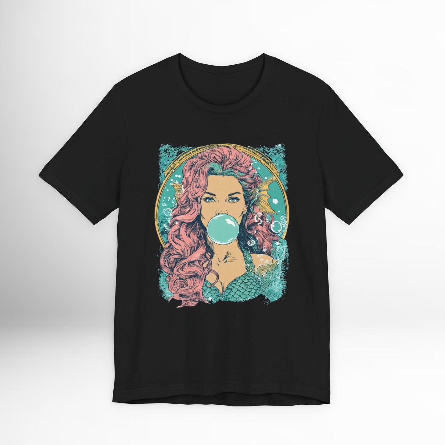 Mermaid Bubblegum T-Shirt | Ocean Fantasy Graphic Tee | Siren Goddess Mythology Shirt | Aesthetic Streetwear Top