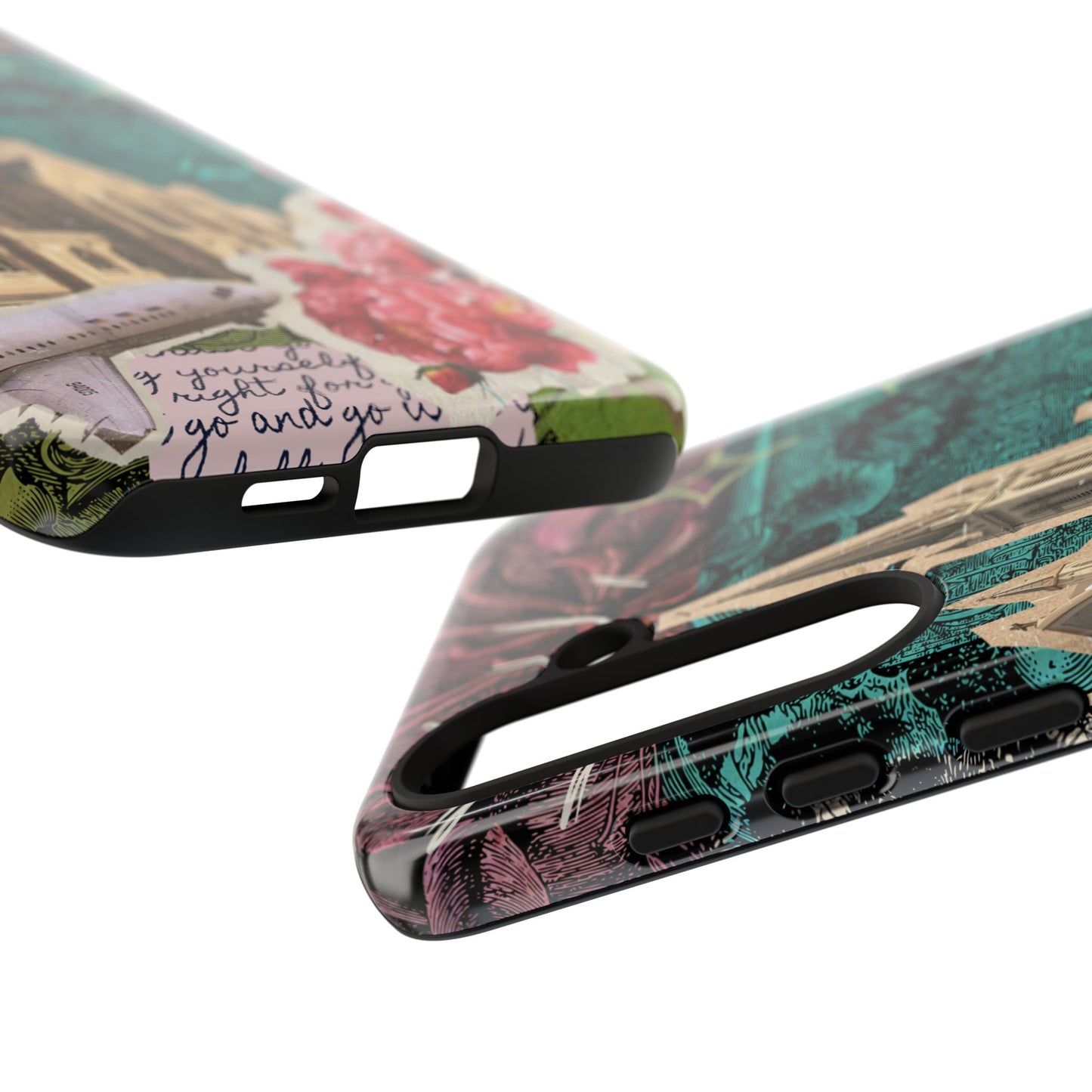 Gothic Cathedral Phone Case, Dark Academia Aesthetic, Fall Floral Art iPhone Samsung Pixel Cover, Scrapbook Vintage Phone Case Design