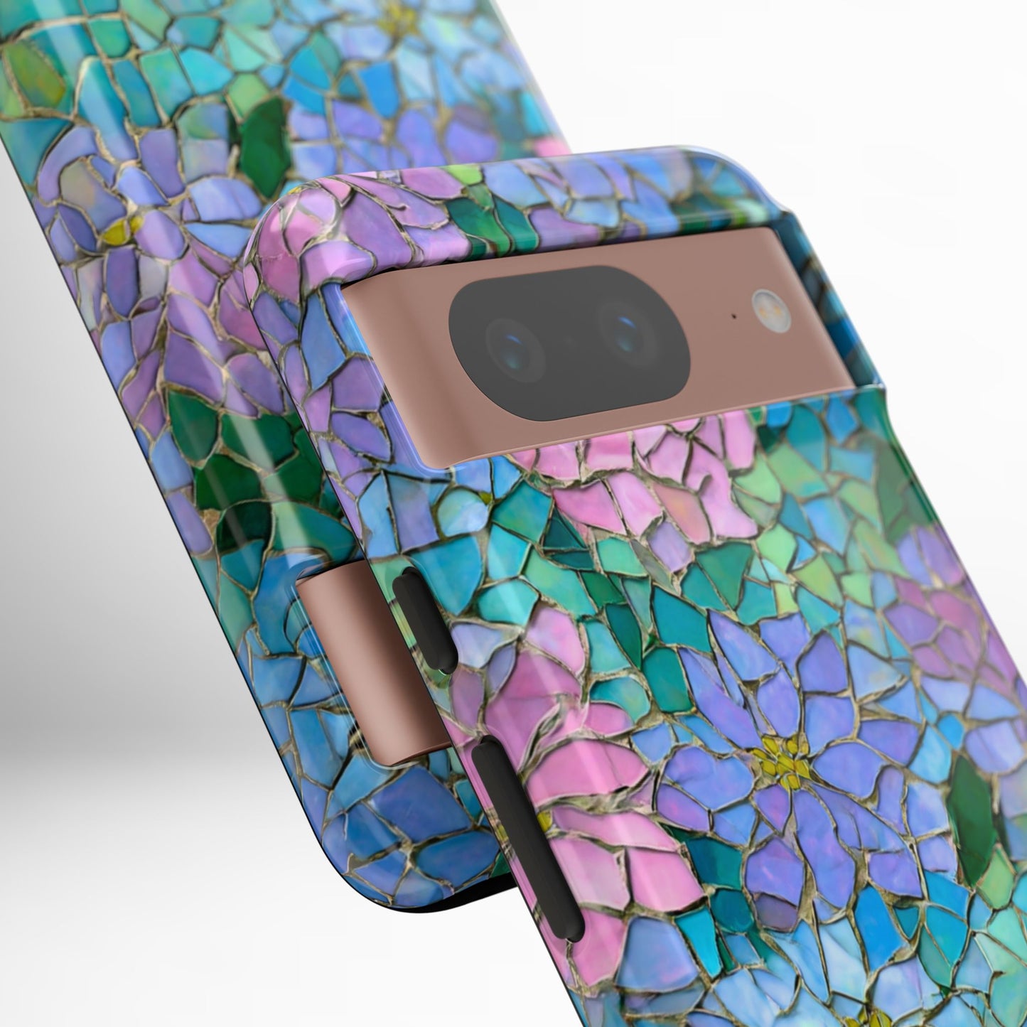 Mosaic Floral Phone Case, iPhone 17 Air Case, Pixel 9 Pro XL Cover, Samsung Galaxy 25 Plus Ultra Tough Case