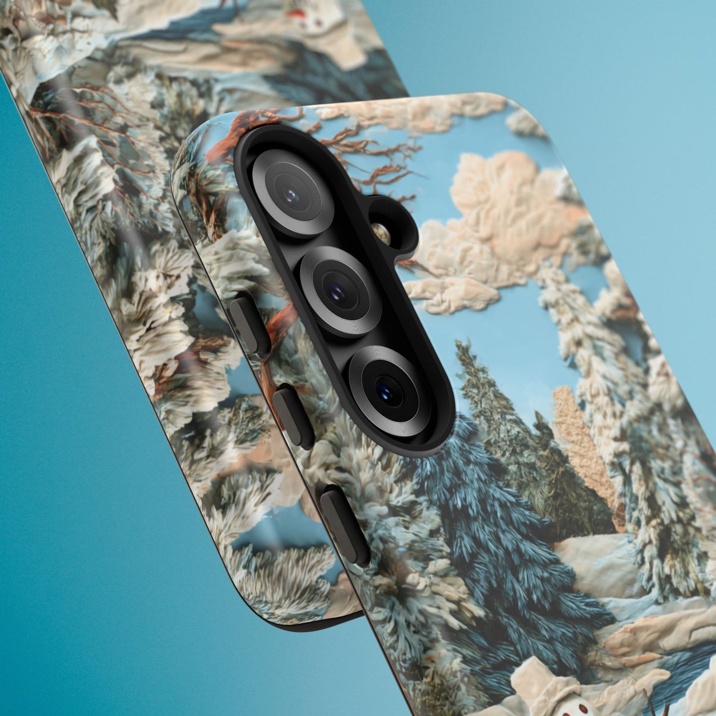 Snowman Winter Scene Phone Case Christmas Holiday Cover for iPhone Samsung Pixel