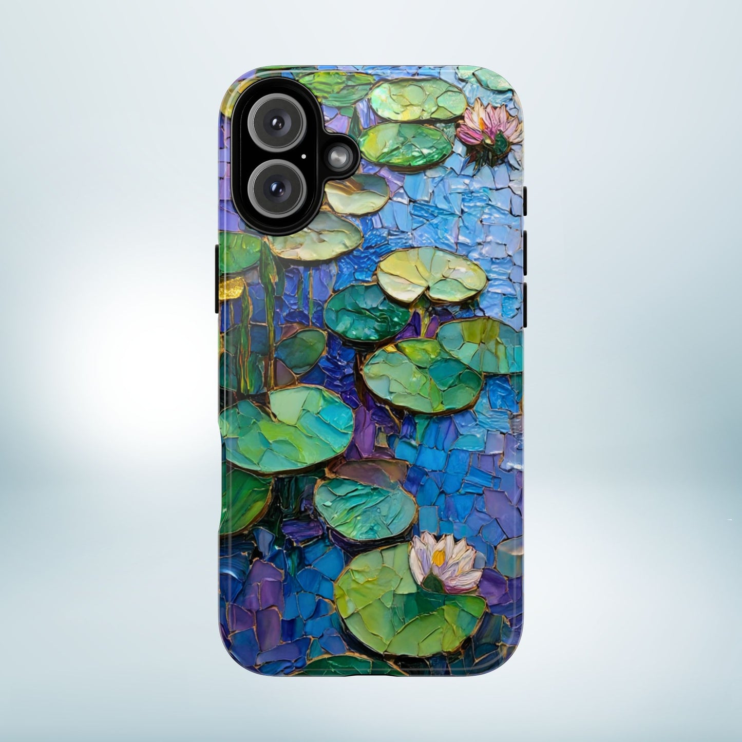 Lily Pad Phone Case, Impressionist Mosaic Botanical Cover, iPhone 15 16 17 Pro Air, Google Pixel 7 8 9 Pro, Samsung S23 S24 S25 S26 Ultra
