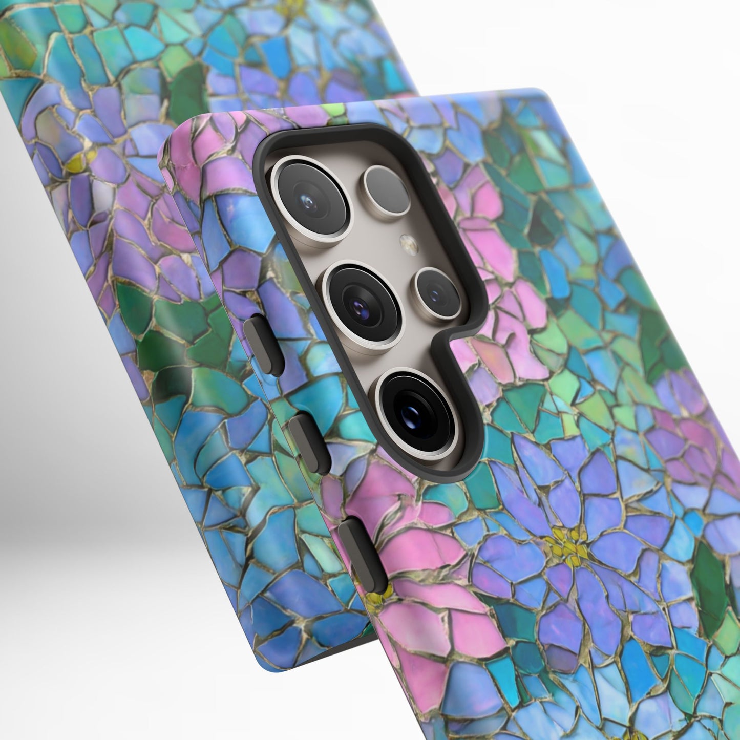 Mosaic Floral Phone Case, iPhone 17 Air Case, Pixel 9 Pro XL Cover, Samsung Galaxy 25 Plus Ultra Tough Case