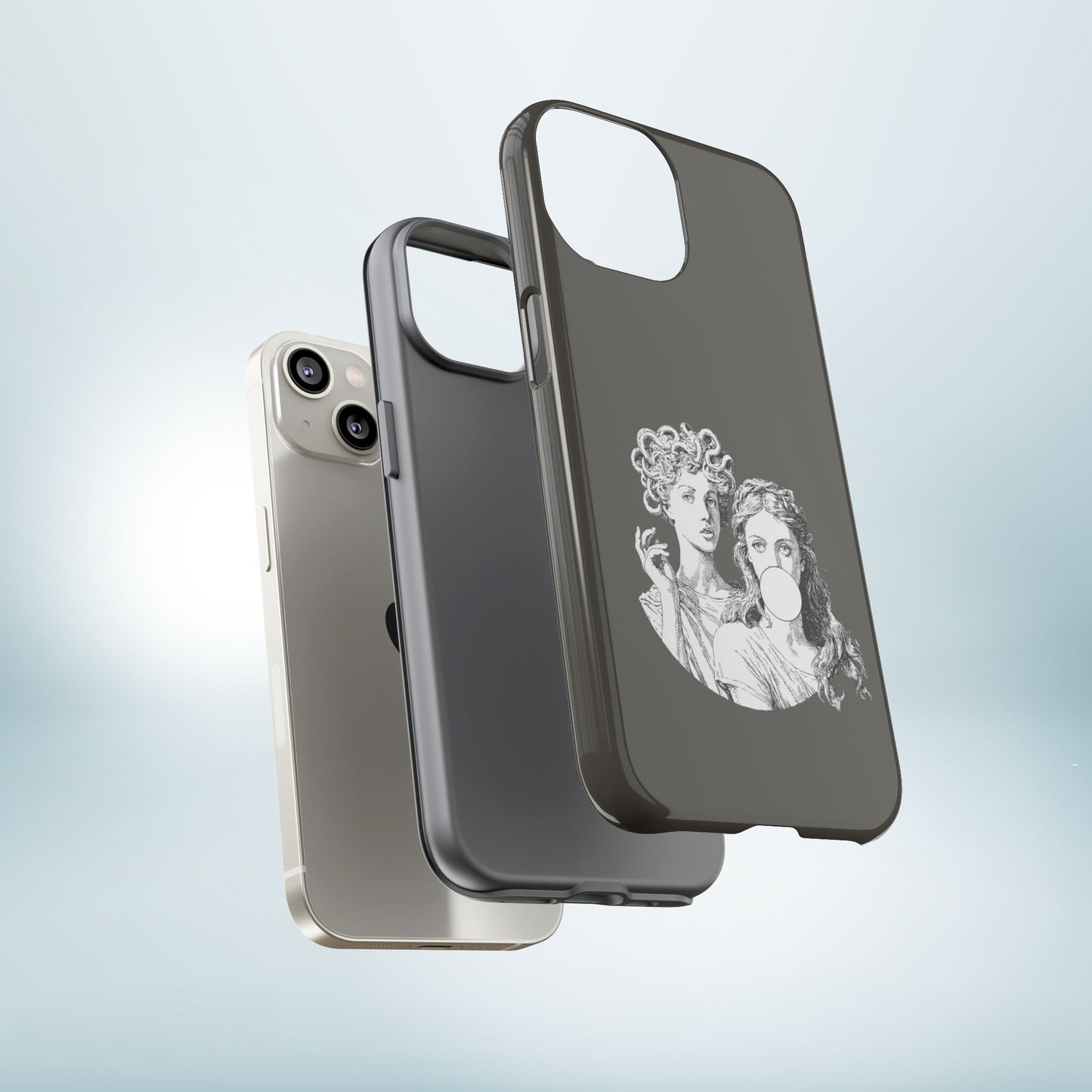 Athena and Medusa Phone Case, Greek Mythology Tough Cover, Gothic Art iPhone Samsung Pixel Case