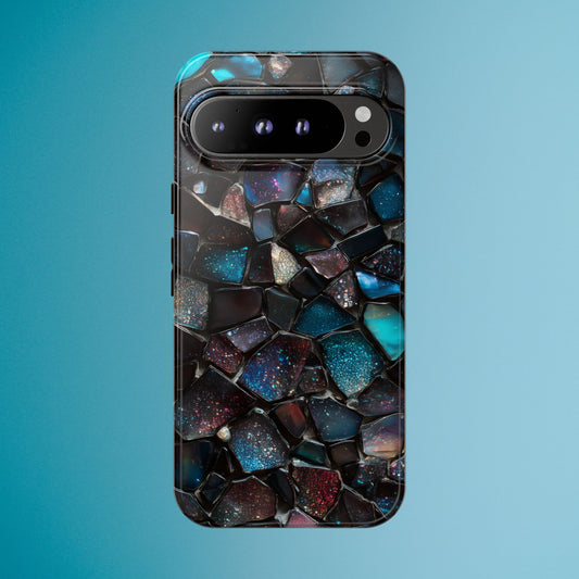 Gemstone Mosaic Phone Case, Crystal Stone Aesthetic Cover, Tough Protective Case for iPhone, Samsung, Pixel