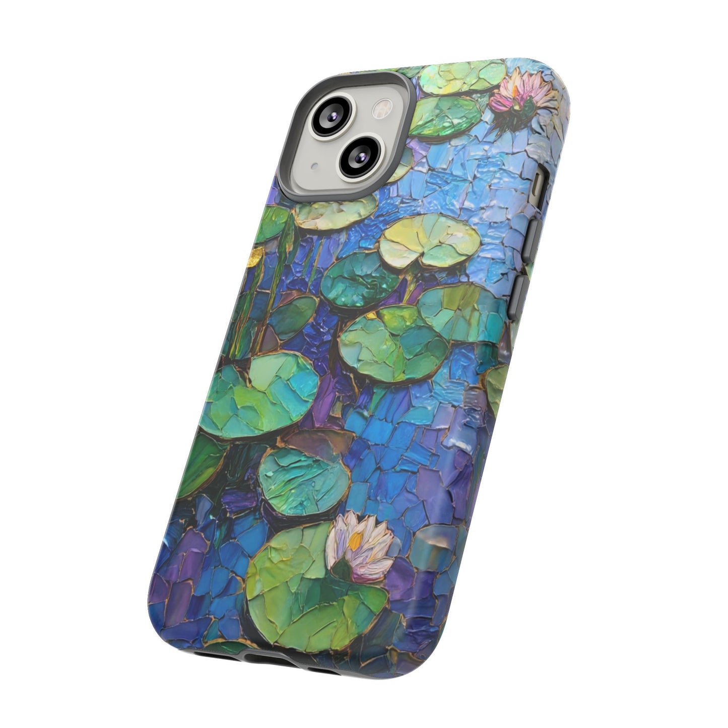 Lily Pad Phone Case, Impressionist Mosaic Botanical Cover, iPhone 15 16 17 Pro Air, Google Pixel 7 8 9 Pro, Samsung S23 S24 S25 S26 Ultra