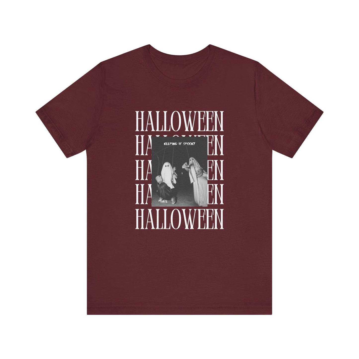 Halloween Ghost T-Shirt Keeping It Spooky Graphic Tee, Retro Ghost Shirt, Funny Halloween Party Top