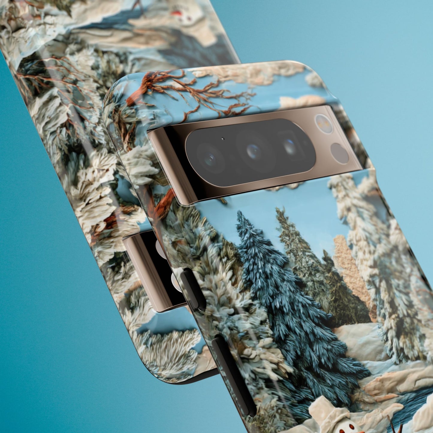 Snowman Winter Scene Phone Case Christmas Holiday Cover for iPhone Samsung Pixel