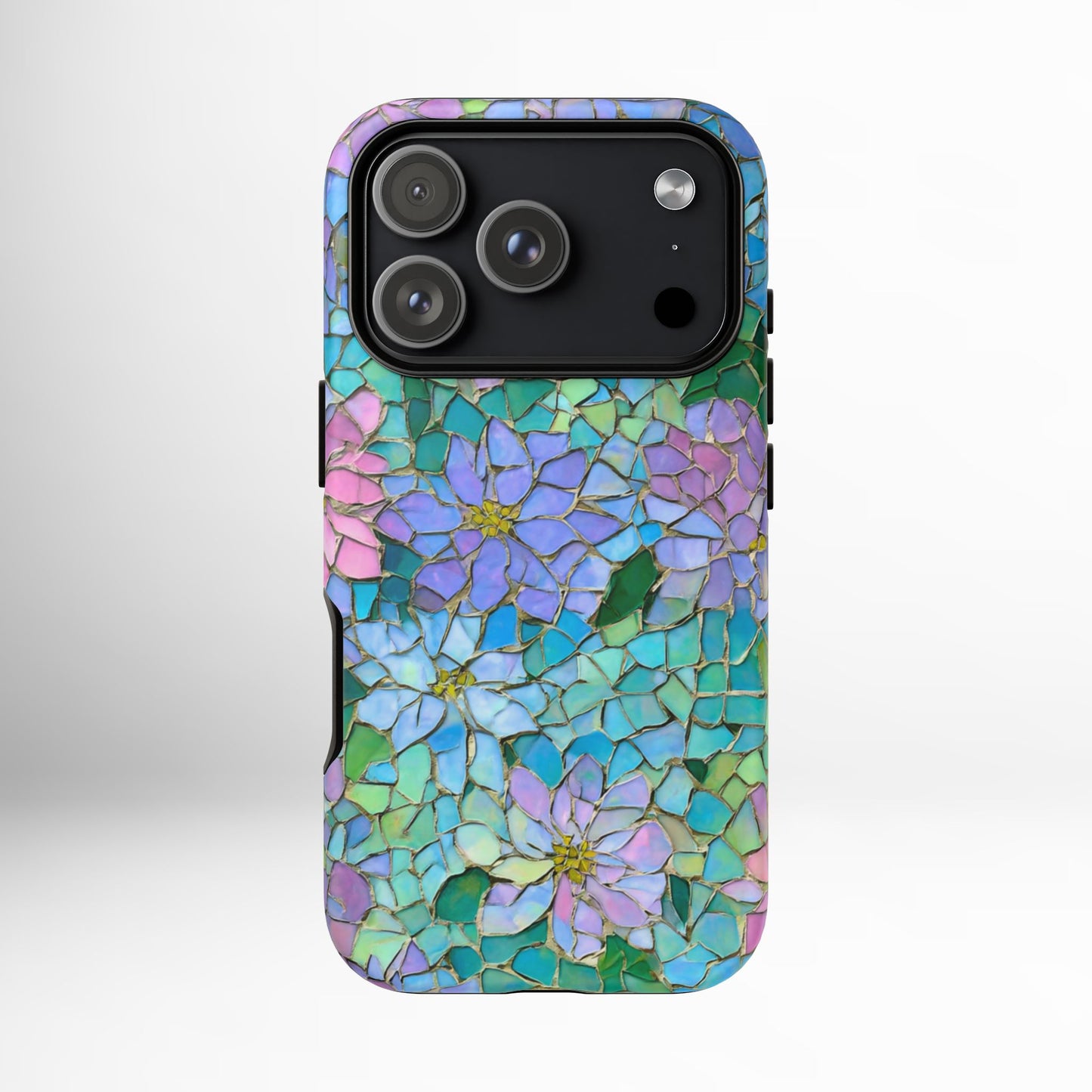 Mosaic Floral Phone Case, iPhone 17 Air Case, Pixel 9 Pro XL Cover, Samsung Galaxy 25 Plus Ultra Tough Case