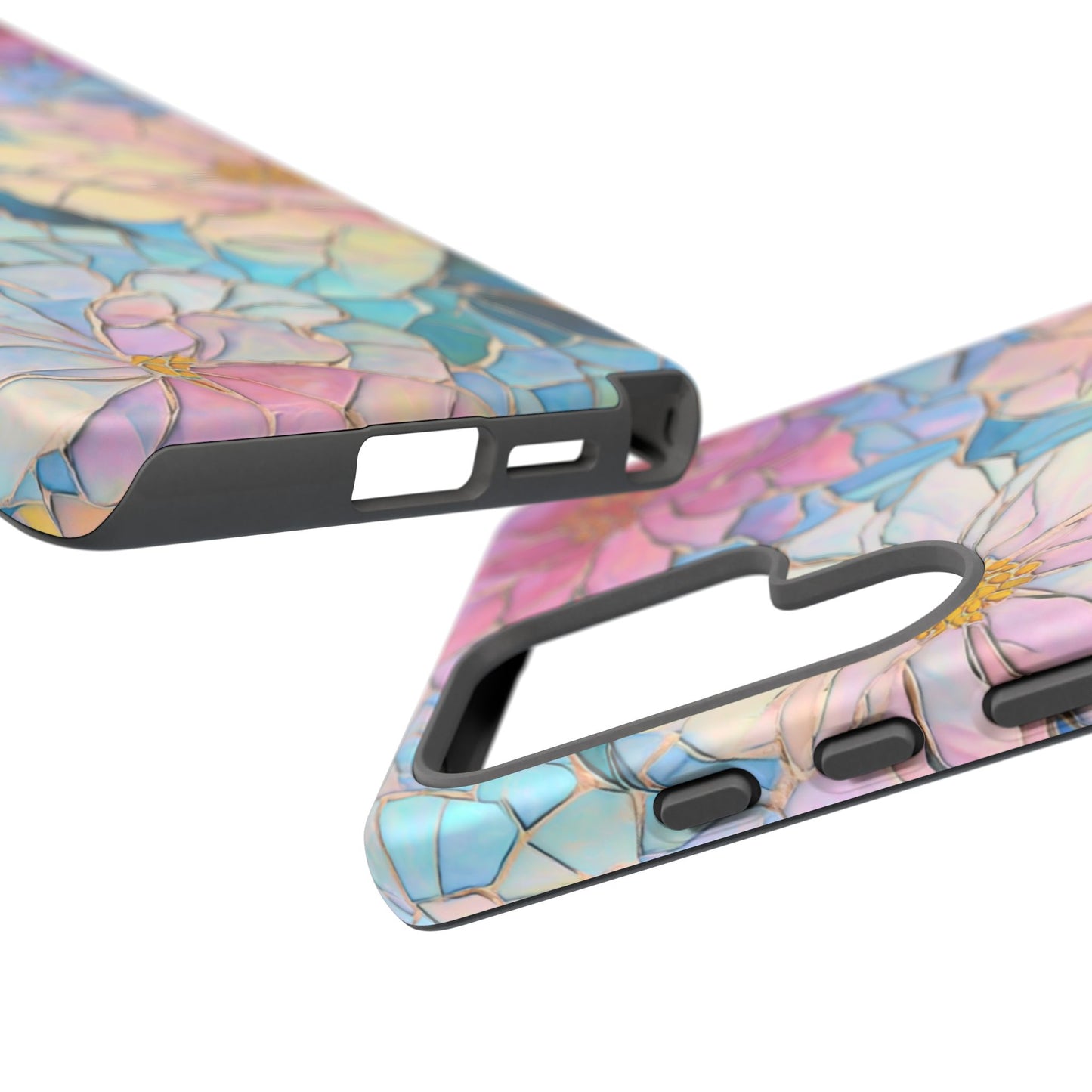 Floral Mosaic Phone Case, Colorful Flower Art Cover, Protective iPhone Samsung Pixel Case, New Phone Accessory, Gift for Friend