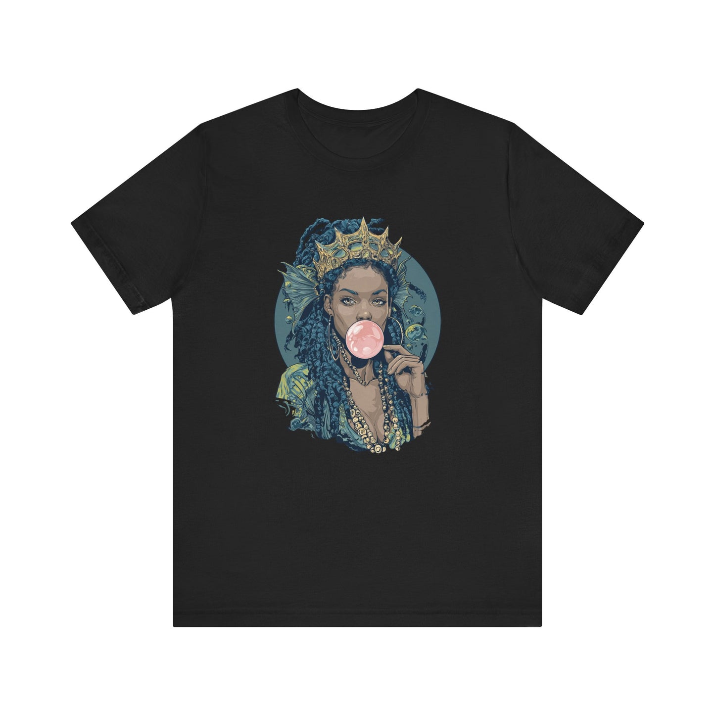 Siren Goddess Bubblegum T-Shirt | Fantasy Ocean Mythology Tee | Mermaid Crown Graphic Shirt | Unique Streetwear Top