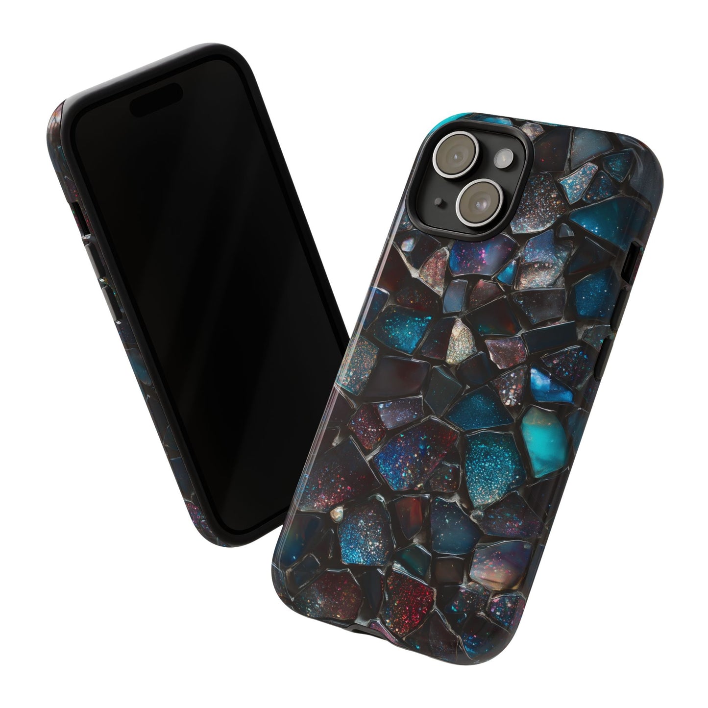 Gemstone Mosaic Phone Case, Crystal Stone Aesthetic Cover, Tough Protective Case for iPhone, Samsung, Pixel