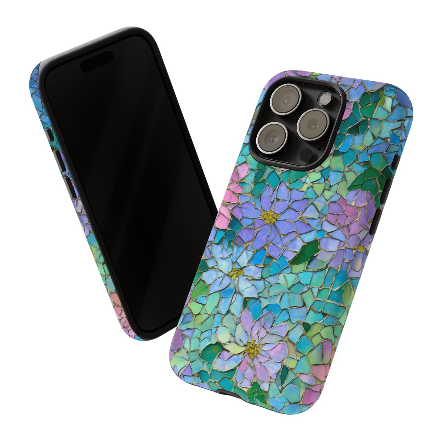 Mosaic Floral Phone Case, iPhone 17 Air Case, Pixel 9 Pro XL Cover, Samsung Galaxy 25 Plus Ultra Tough Case