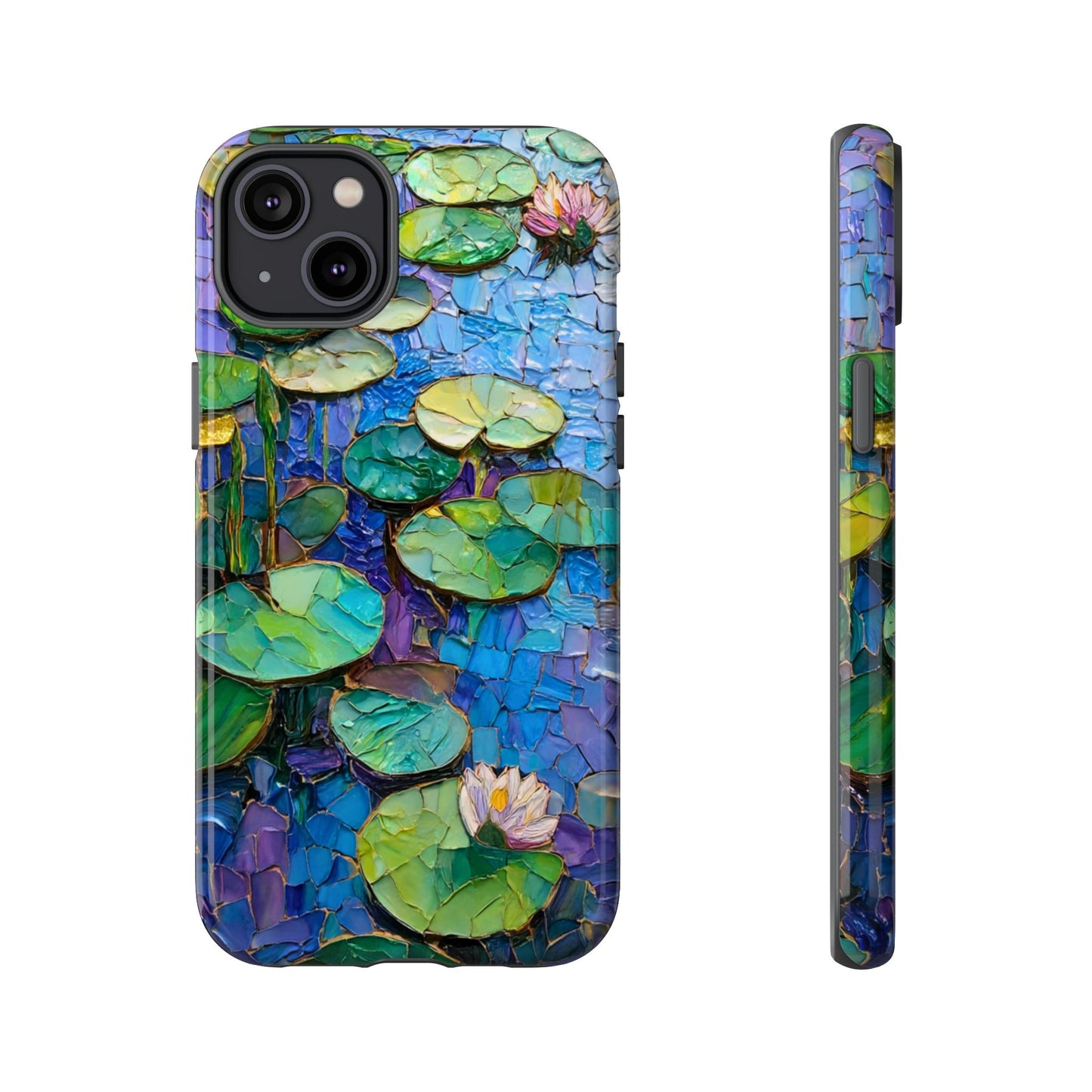 Lily Pad Phone Case, Impressionist Mosaic Botanical Cover, iPhone 15 16 17 Pro Air, Google Pixel 7 8 9 Pro, Samsung S23 S24 S25 S26 Ultra