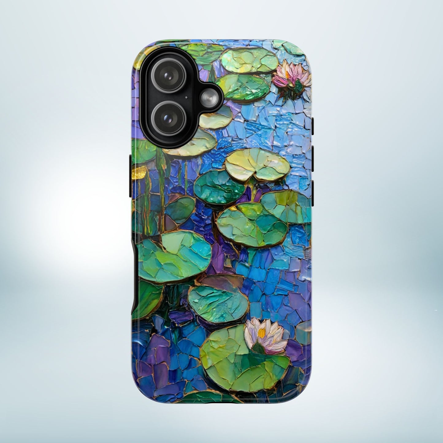 Lily Pad Phone Case, Impressionist Mosaic Botanical Cover, iPhone 15 16 17 Pro Air, Google Pixel 7 8 9 Pro, Samsung S23 S24 S25 S26 Ultra