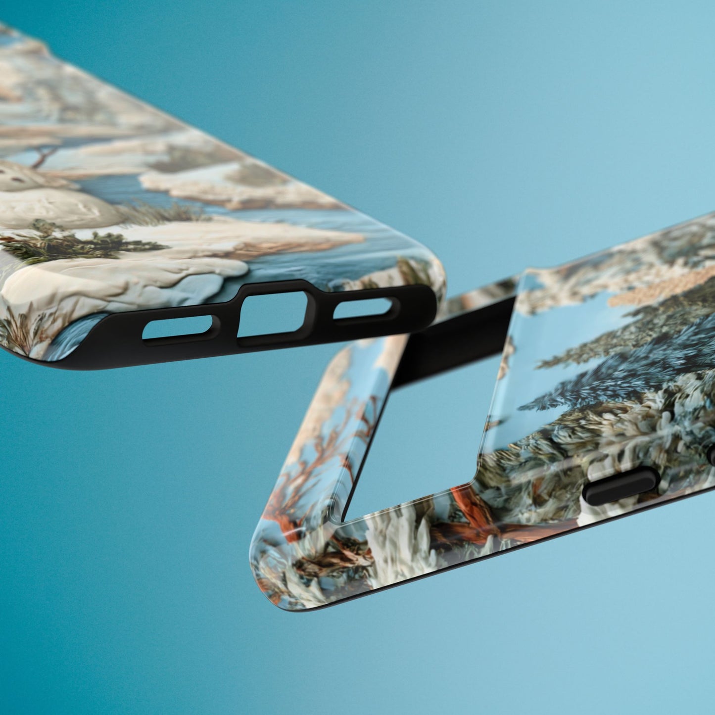 Snowman Winter Scene Phone Case Christmas Holiday Cover for iPhone Samsung Pixel