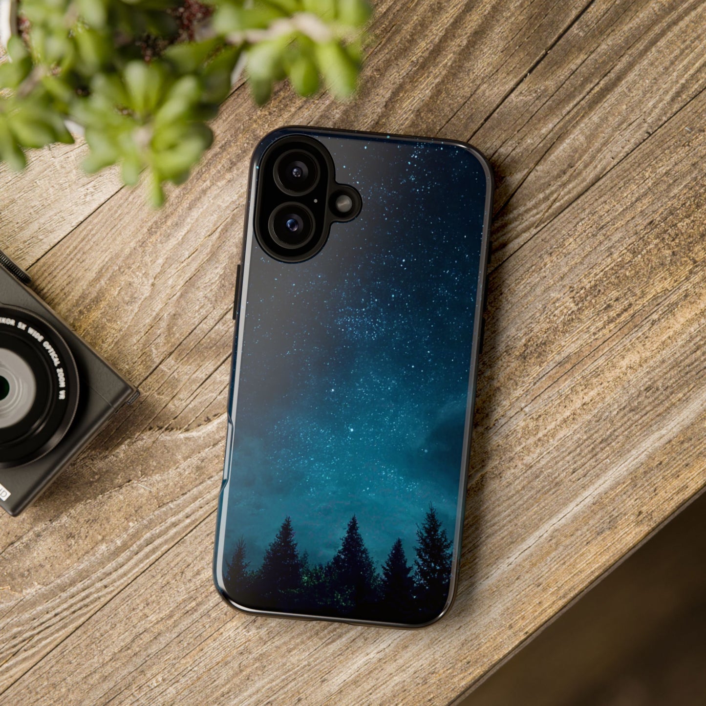 Dark Starry Night Phone Case - Winter Theme Phone Cover for iPhone, Pixel and Samsung Galaxy Models