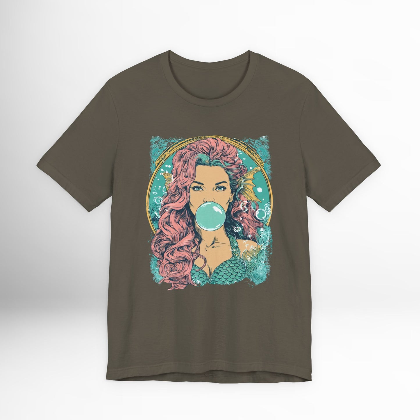 Mermaid Bubblegum T-Shirt | Ocean Fantasy Graphic Tee | Siren Goddess Mythology Shirt | Aesthetic Streetwear Top