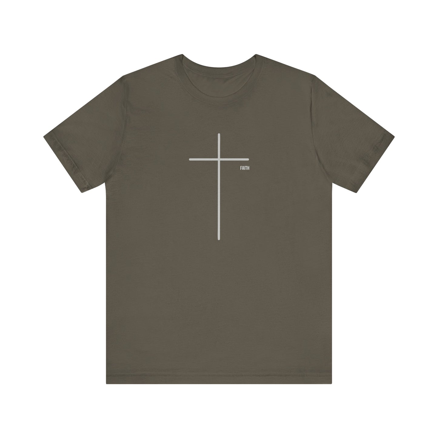 Mens Christian T-Shirt | Minimal Cross Faith Shirt | Religious Gift Tee