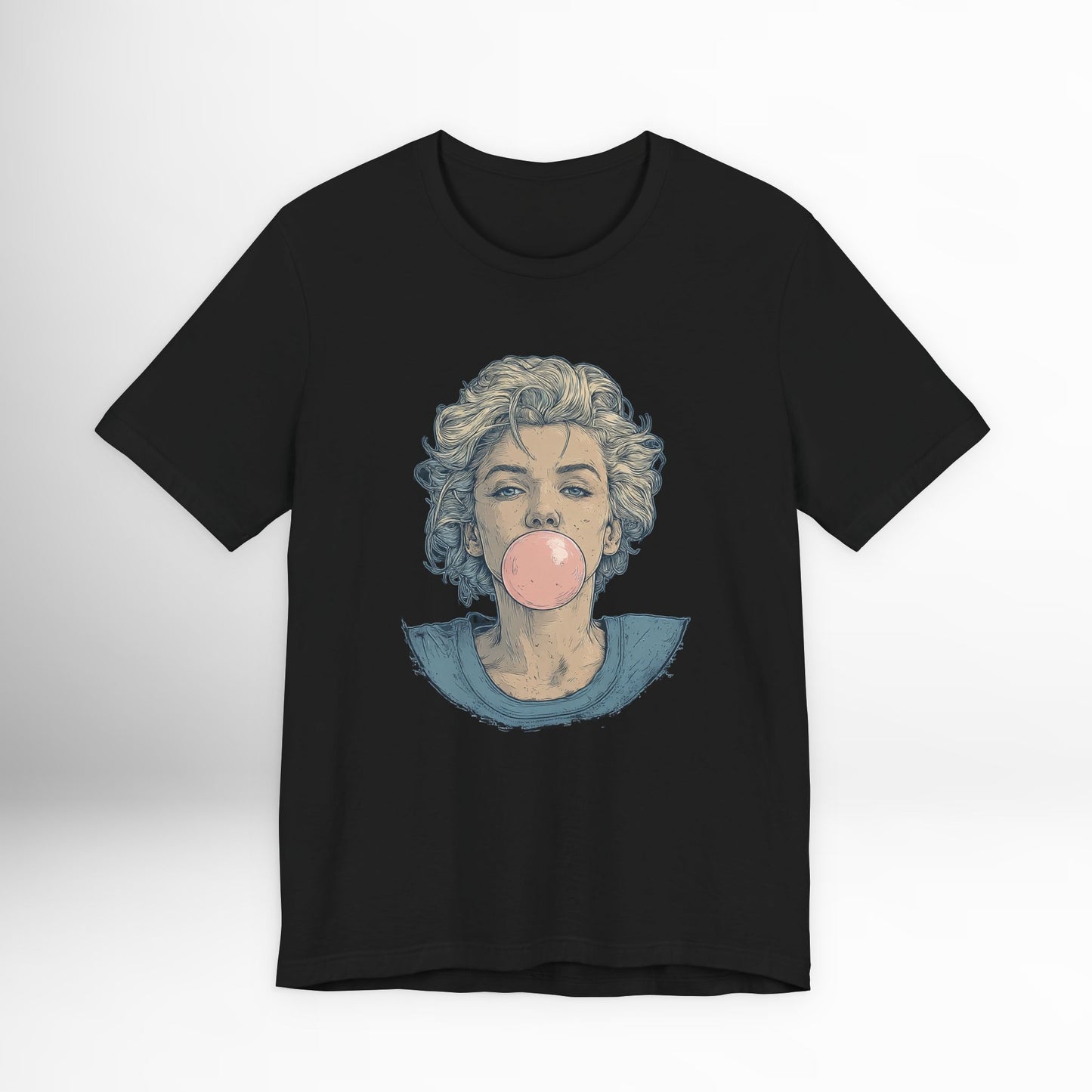 Monroe Inspired Bubblegum T-Shirt | Retro Pop Art Graphic Tee | Vintage Icon Streetwear Top | Cool Retro Gift