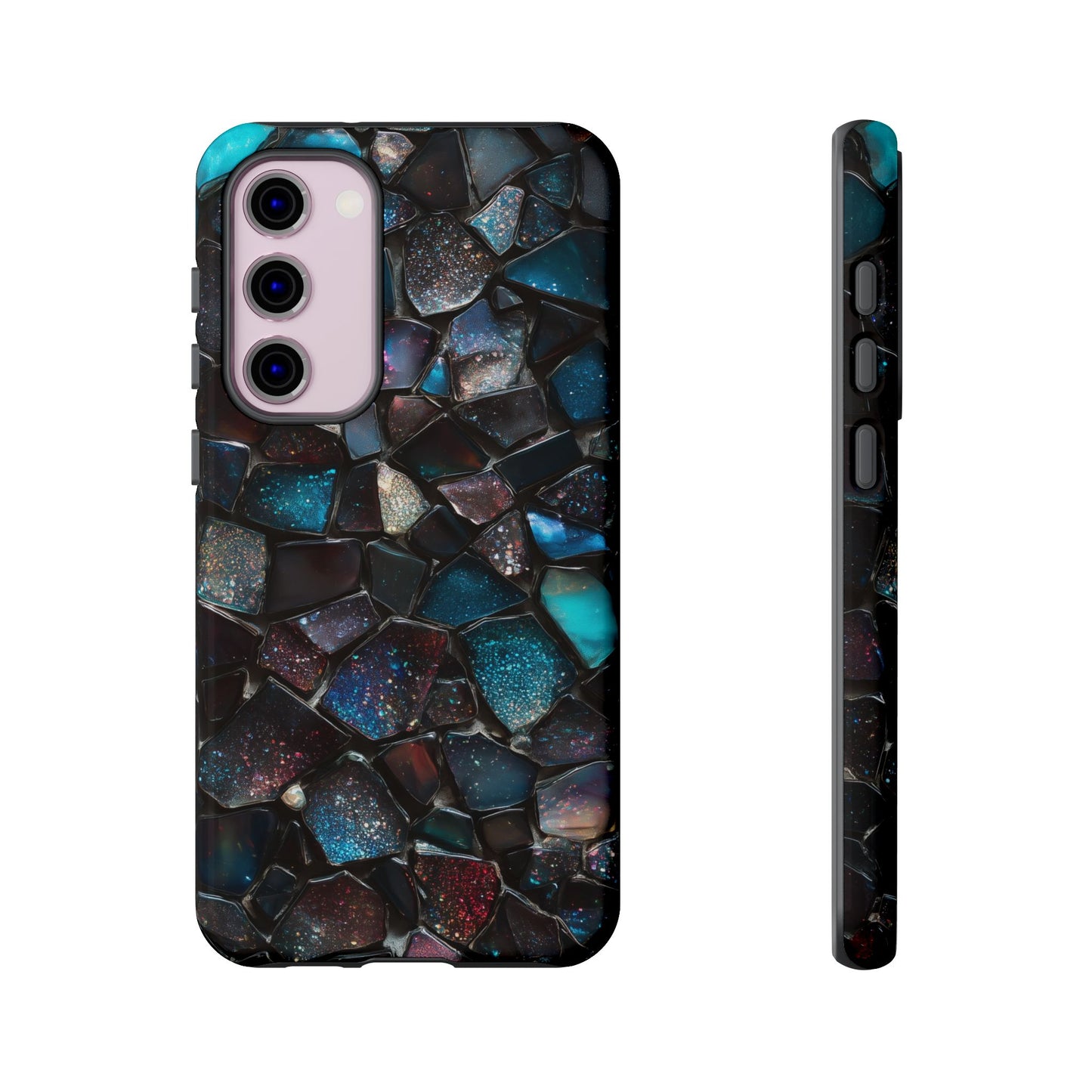 Gemstone Mosaic Phone Case, Crystal Stone Aesthetic Cover, Tough Protective Case for iPhone, Samsung, Pixel