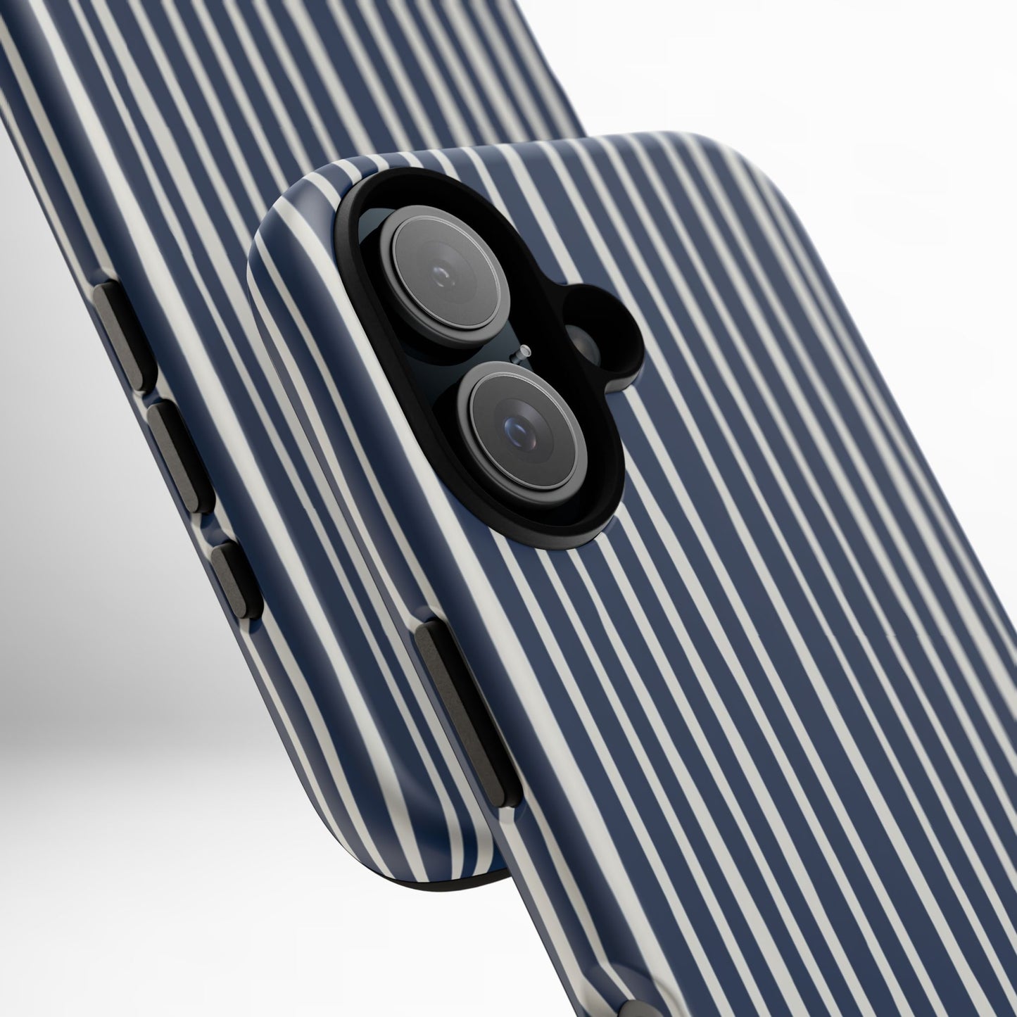 Navy Striped Phone Case | Minimalist Blue and White Stripe Design, Nautical Aesthetic Protective Cover