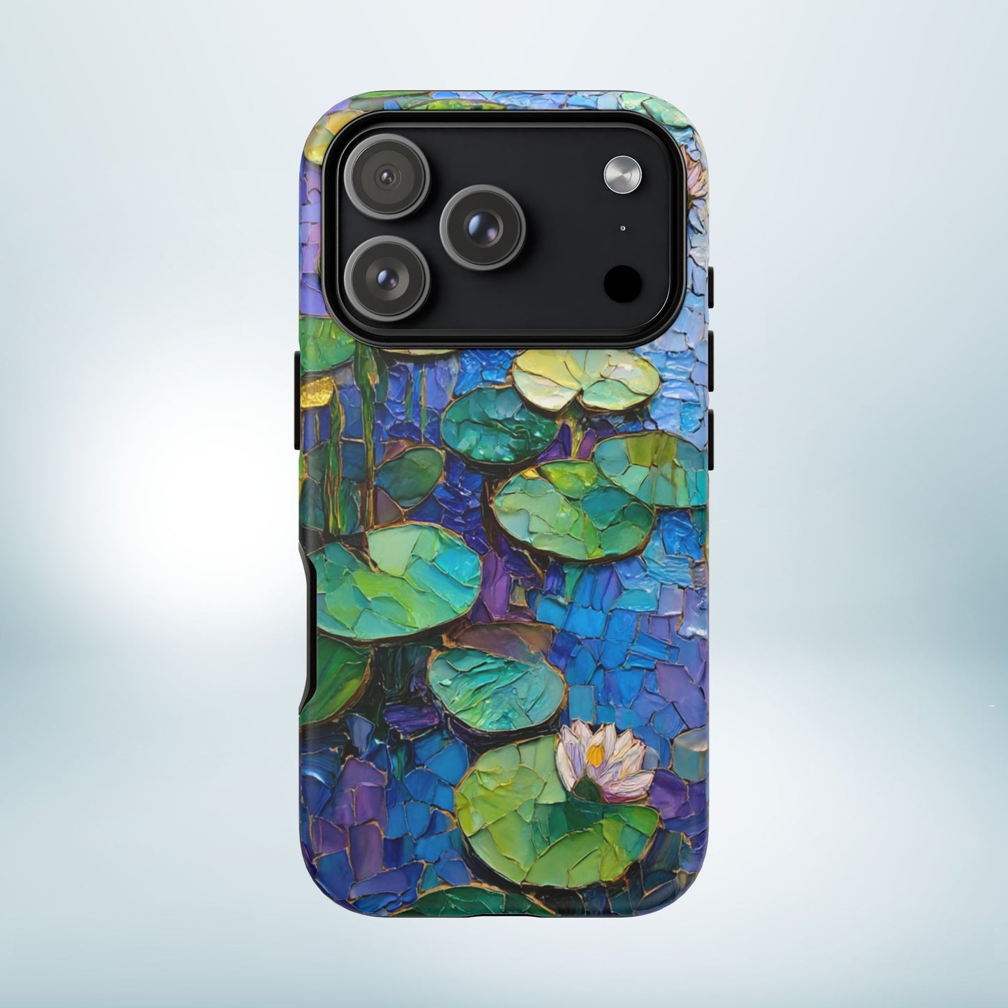 Lily Pad Phone Case, Impressionist Mosaic Botanical Cover, iPhone 15 16 17 Pro Air, Google Pixel 7 8 9 Pro, Samsung S23 S24 S25 S26 Ultra