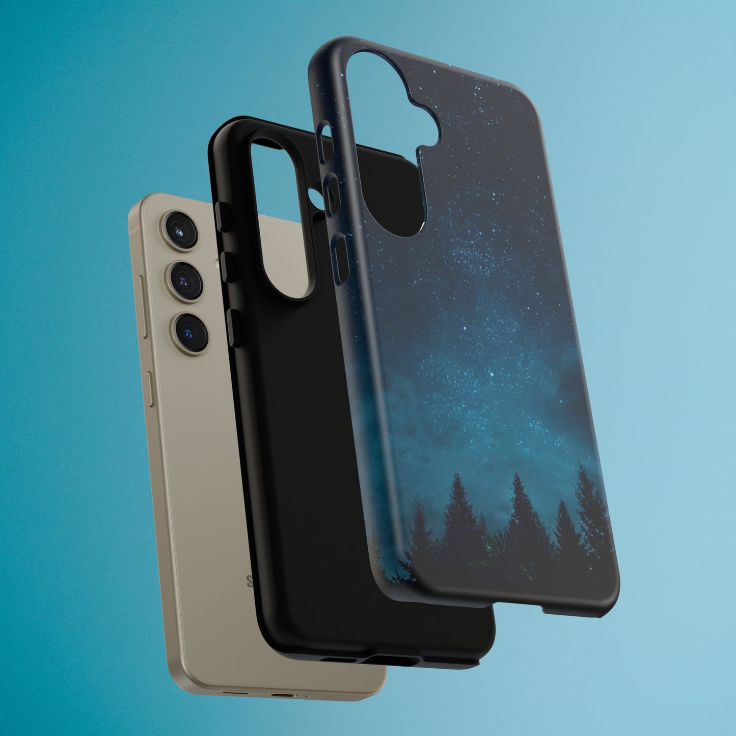 Dark Starry Night Phone Case - Winter Theme Phone Cover for iPhone, Pixel and Samsung Galaxy Models