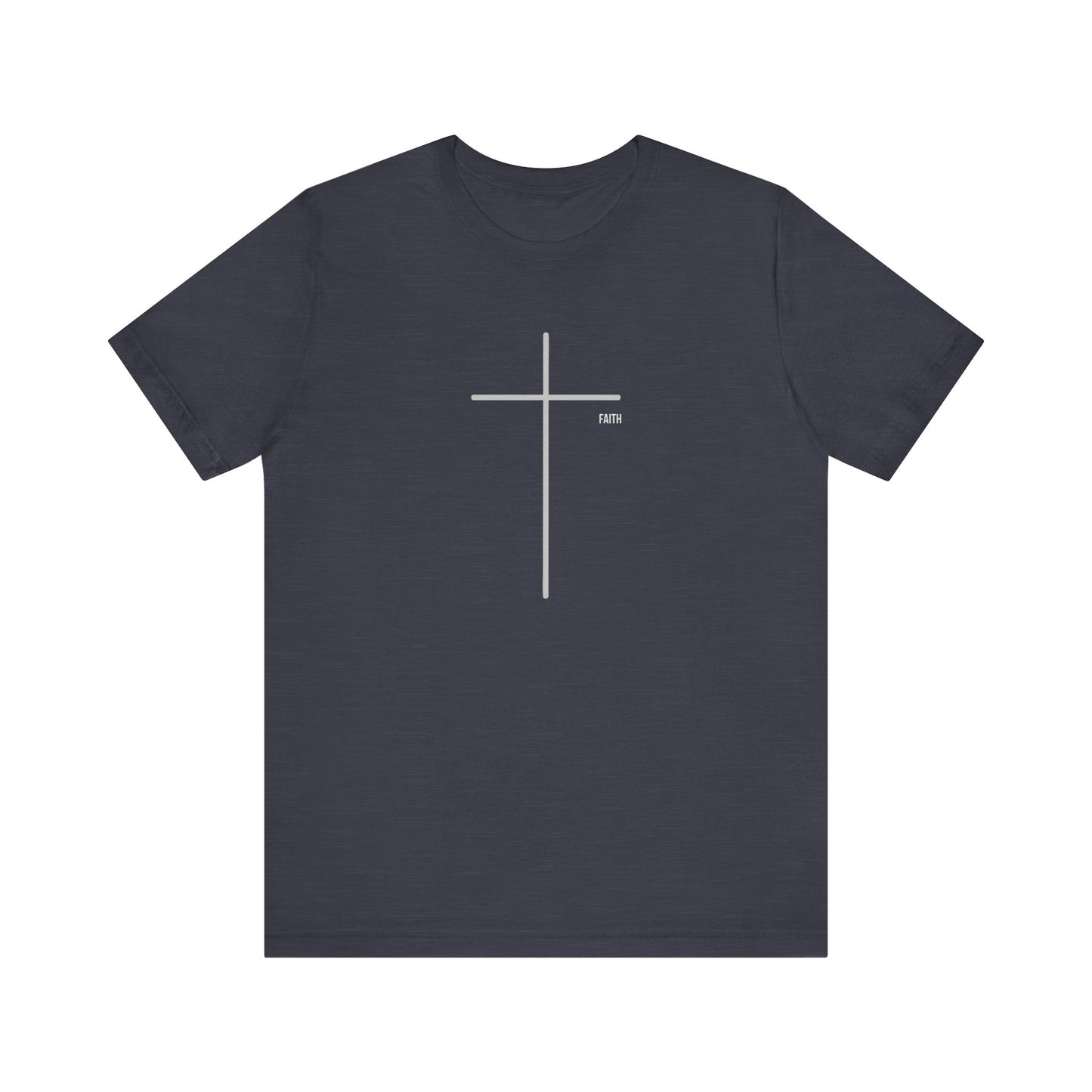 Mens Christian T-Shirt | Minimal Cross Faith Shirt | Religious Gift Tee