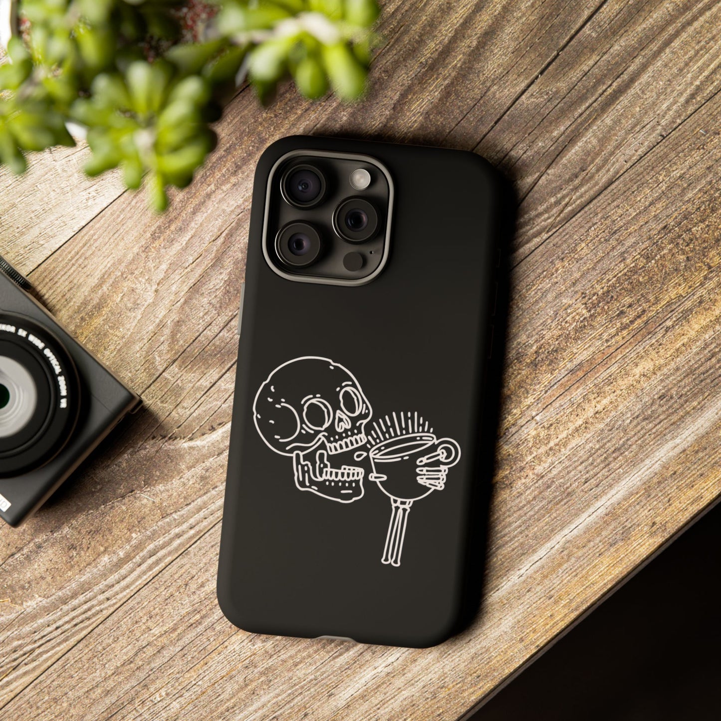 Skull Coffee Phone Case Gothic iPhone, Samsung,!Pixel
