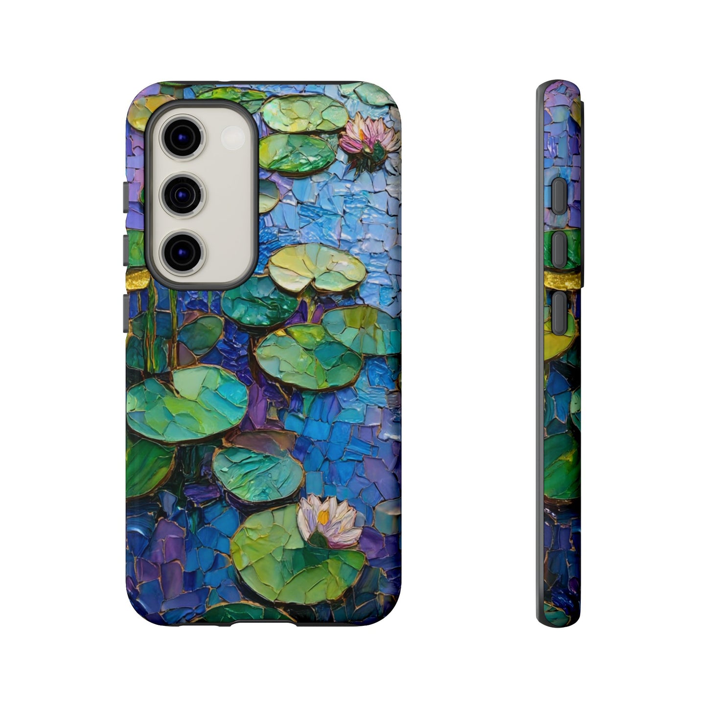 Lily Pad Phone Case, Impressionist Mosaic Botanical Cover, iPhone 15 16 17 Pro Air, Google Pixel 7 8 9 Pro, Samsung S23 S24 S25 S26 Ultra