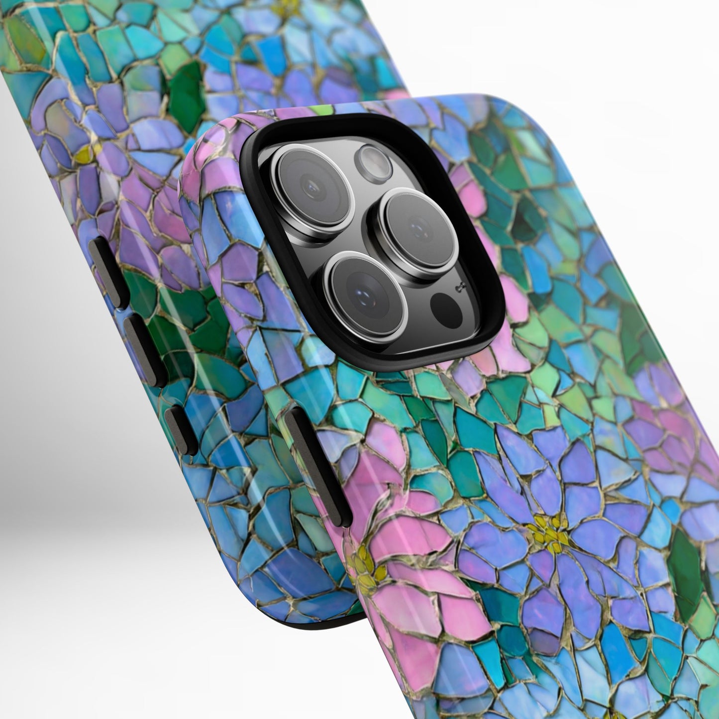 Mosaic Floral Phone Case, iPhone 17 Air Case, Pixel 9 Pro XL Cover, Samsung Galaxy 25 Plus Ultra Tough Case