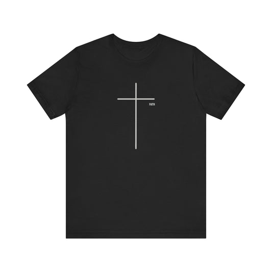 Mens Christian T-Shirt | Minimal Cross Faith Shirt | Religious Gift Tee