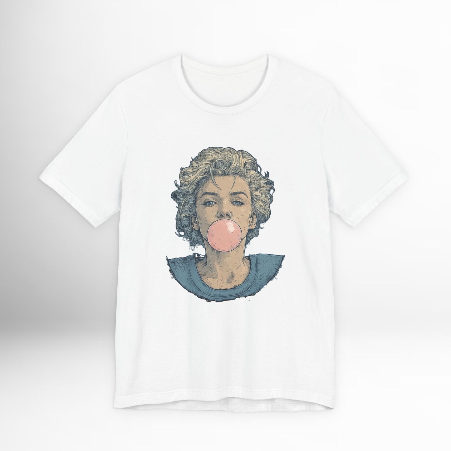 Monroe Inspired Bubblegum T-Shirt | Retro Pop Art Graphic Tee | Vintage Icon Streetwear Top | Cool Retro Gift
