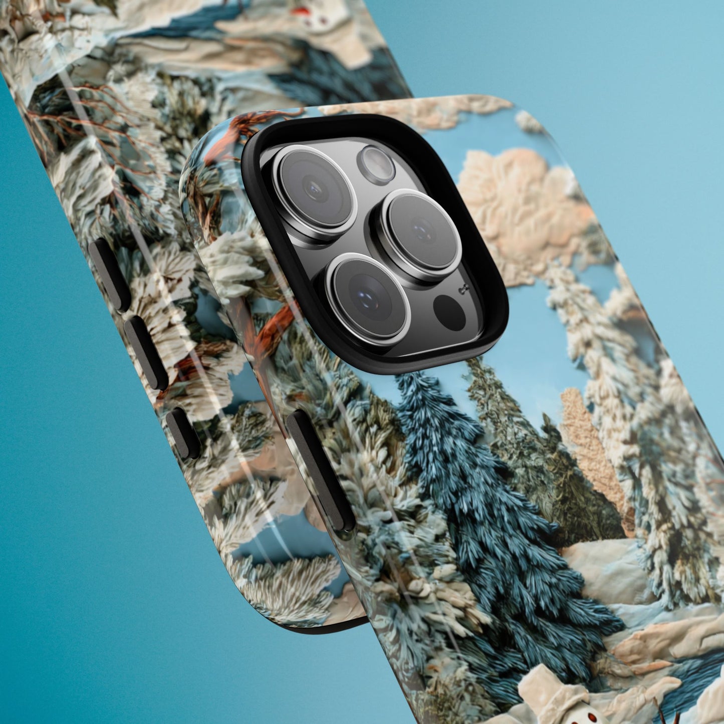 Snowman Winter Scene Phone Case Christmas Holiday Cover for iPhone Samsung Pixel