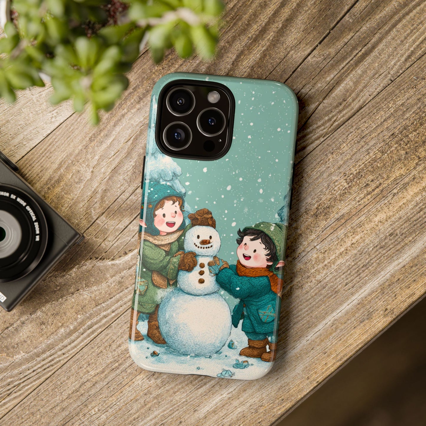 Elf Snowman Winter Phone Case Cute Holiday Cover for iPhone Samsung Pixel