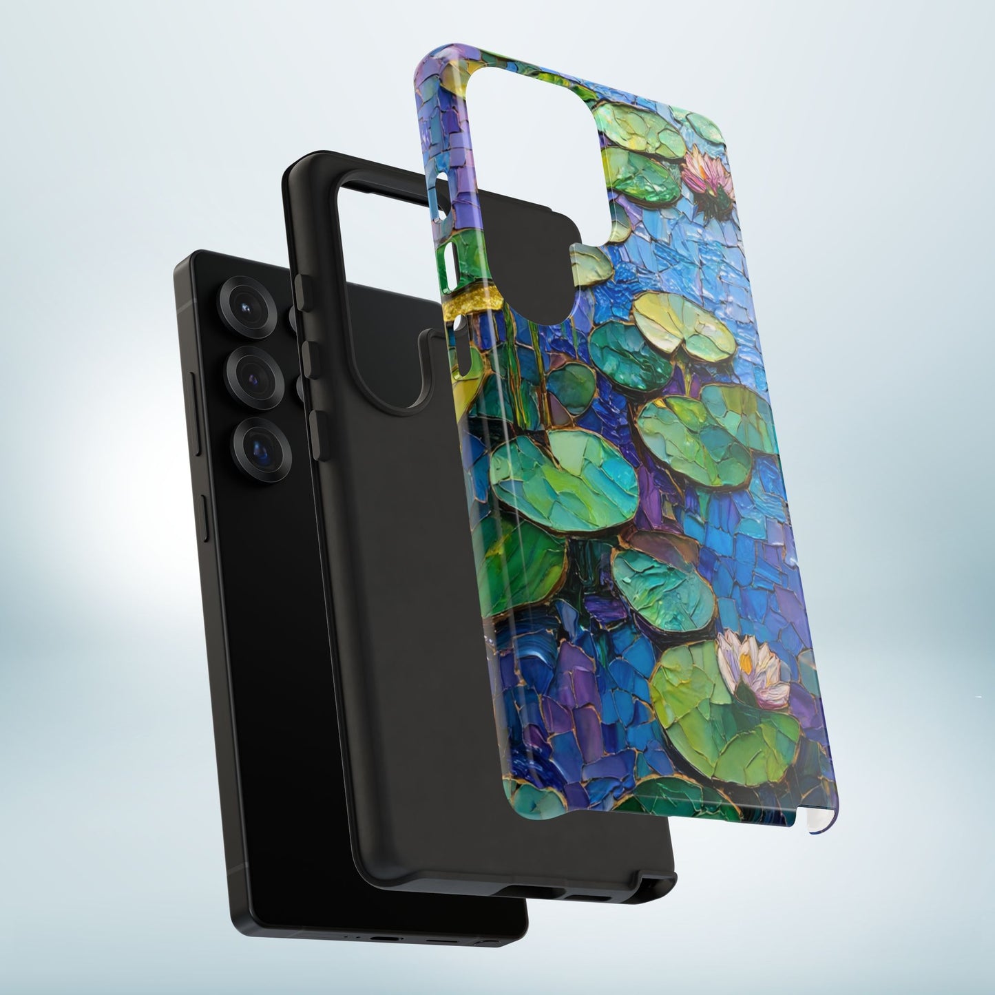 Lily Pad Phone Case, Impressionist Mosaic Botanical Cover, iPhone 15 16 17 Pro Air, Google Pixel 7 8 9 Pro, Samsung S23 S24 S25 S26 Ultra