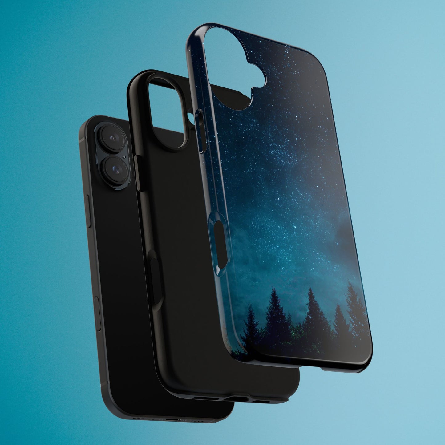 Dark Starry Night Phone Case - Winter Theme Phone Cover for iPhone, Pixel and Samsung Galaxy Models