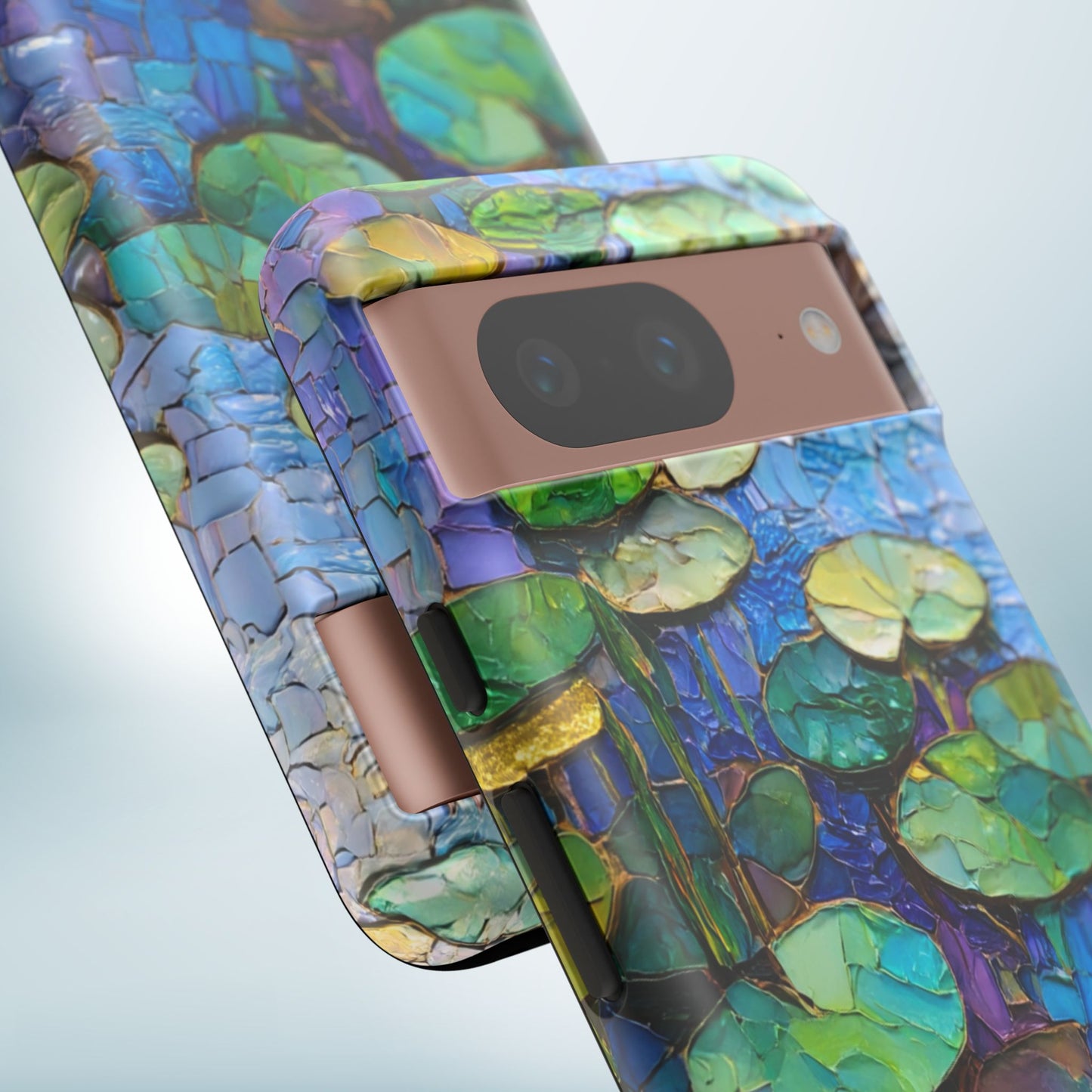 Lily Pad Phone Case, Impressionist Mosaic Botanical Cover, iPhone 15 16 17 Pro Air, Google Pixel 7 8 9 Pro, Samsung S23 S24 S25 S26 Ultra