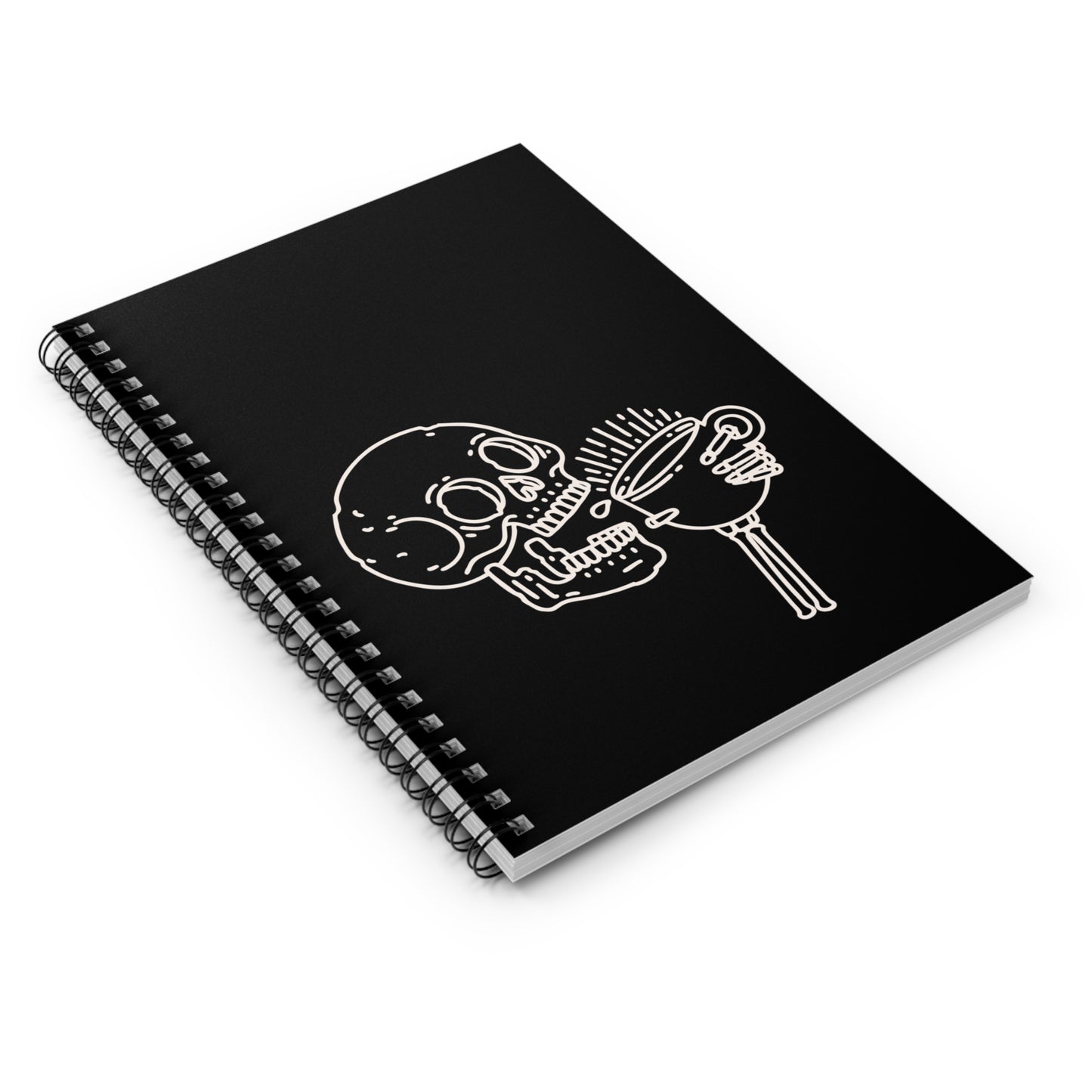 Skeleton Coffee Spiral Notebook Gothic Ruled Journal, Dark Aesthetic Writing Pad, Alternative Gift for Coffee Lovers & Spooky Stationery