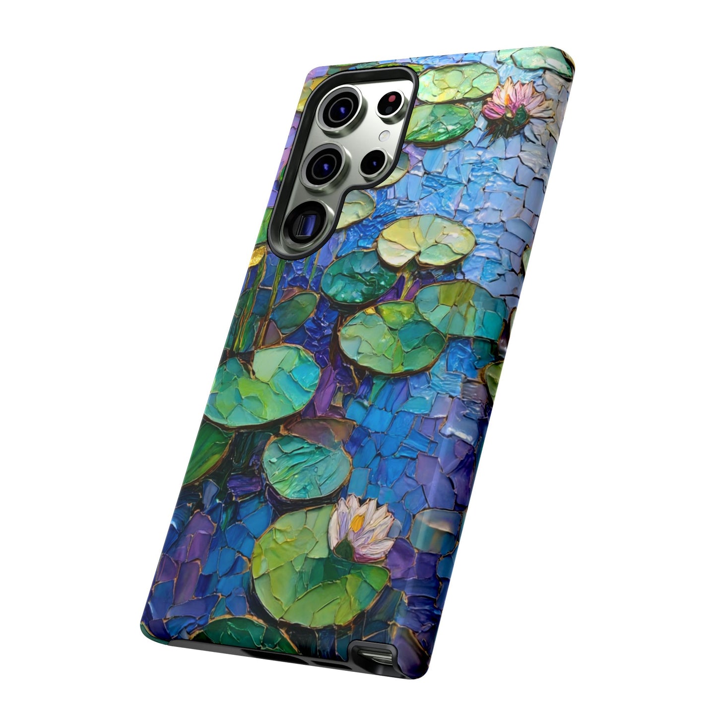 Lily Pad Phone Case, Impressionist Mosaic Botanical Cover, iPhone 15 16 17 Pro Air, Google Pixel 7 8 9 Pro, Samsung S23 S24 S25 S26 Ultra