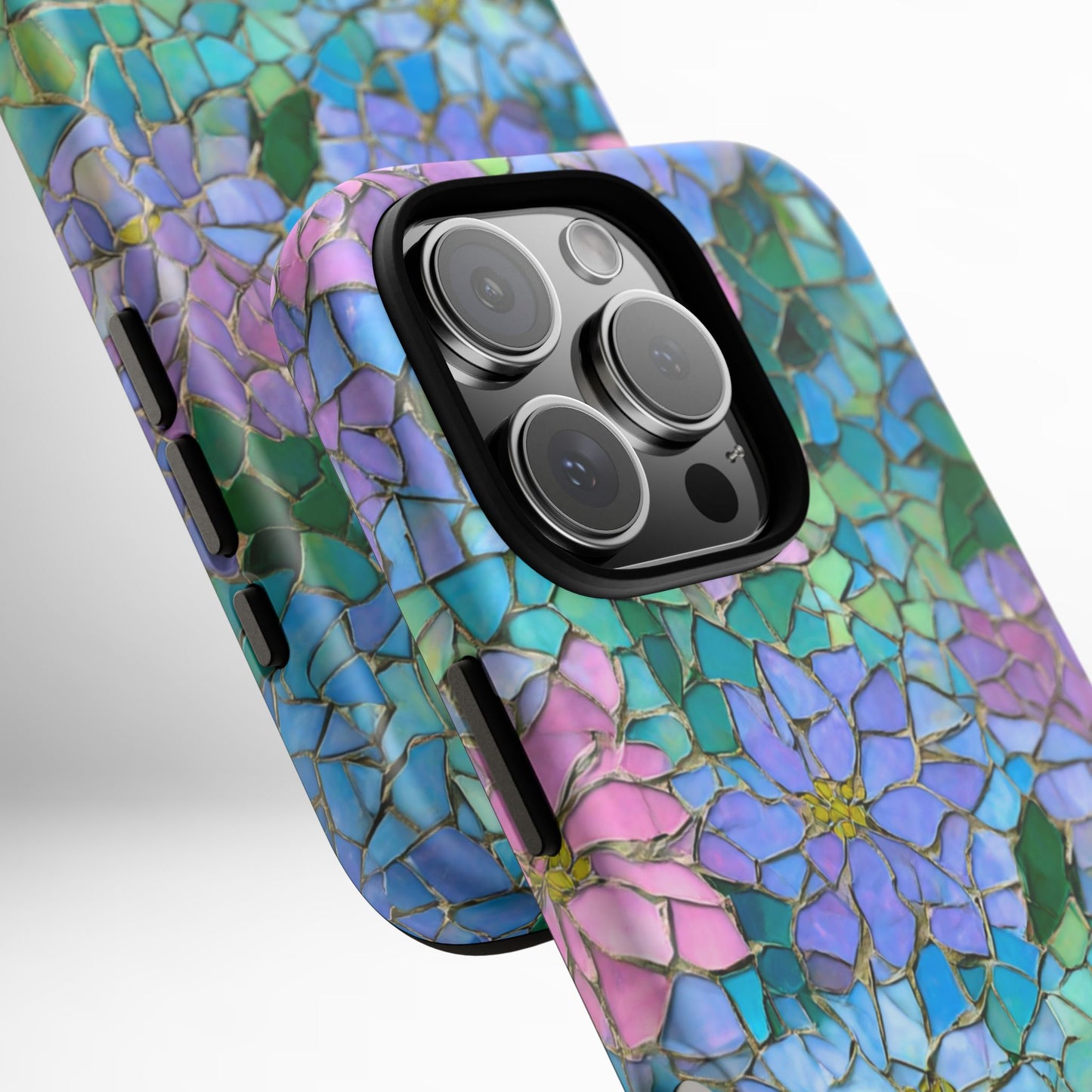 Mosaic Floral Phone Case, iPhone 17 Air Case, Pixel 9 Pro XL Cover, Samsung Galaxy 25 Plus Ultra Tough Case