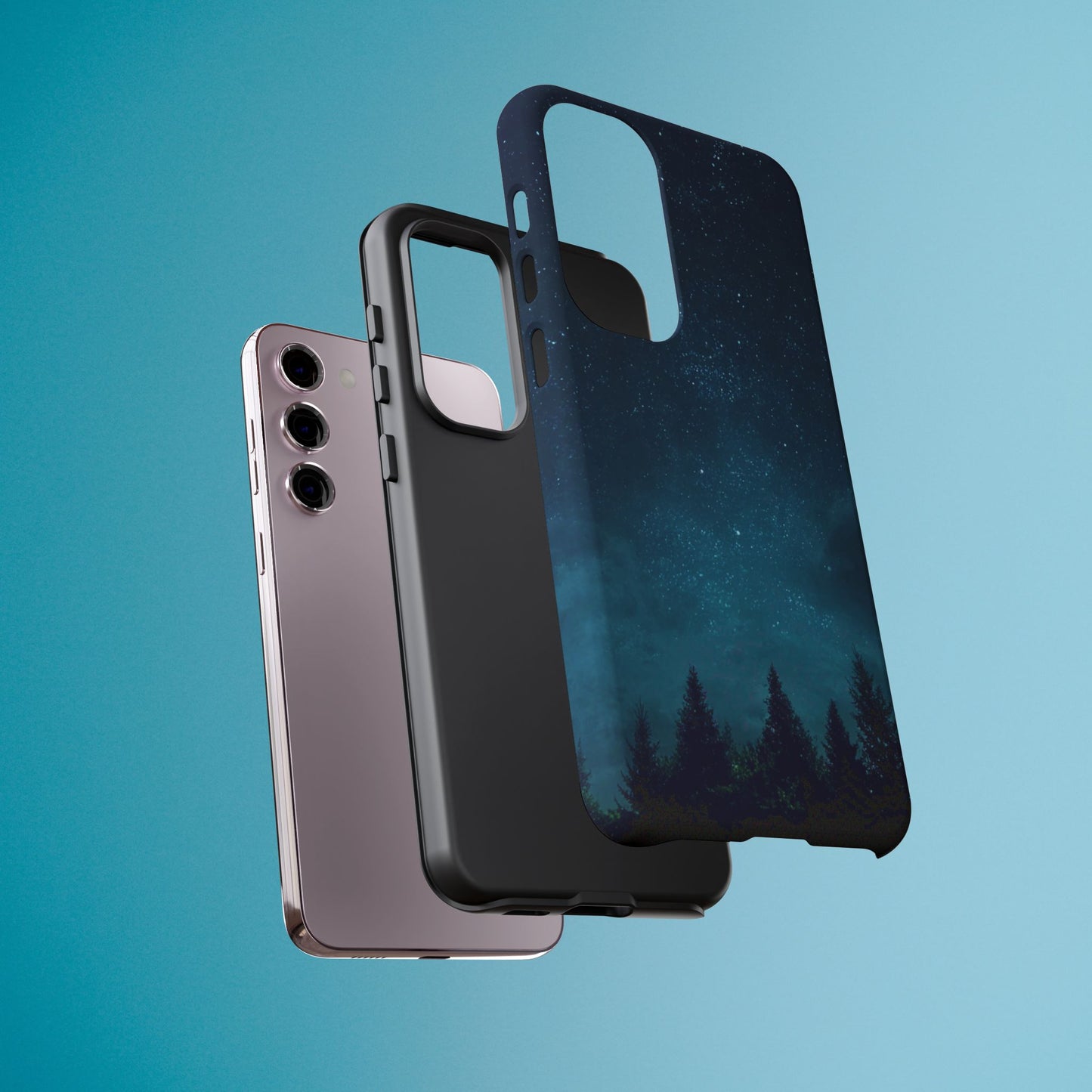 Dark Starry Night Phone Case - Winter Theme Phone Cover for iPhone, Pixel and Samsung Galaxy Models