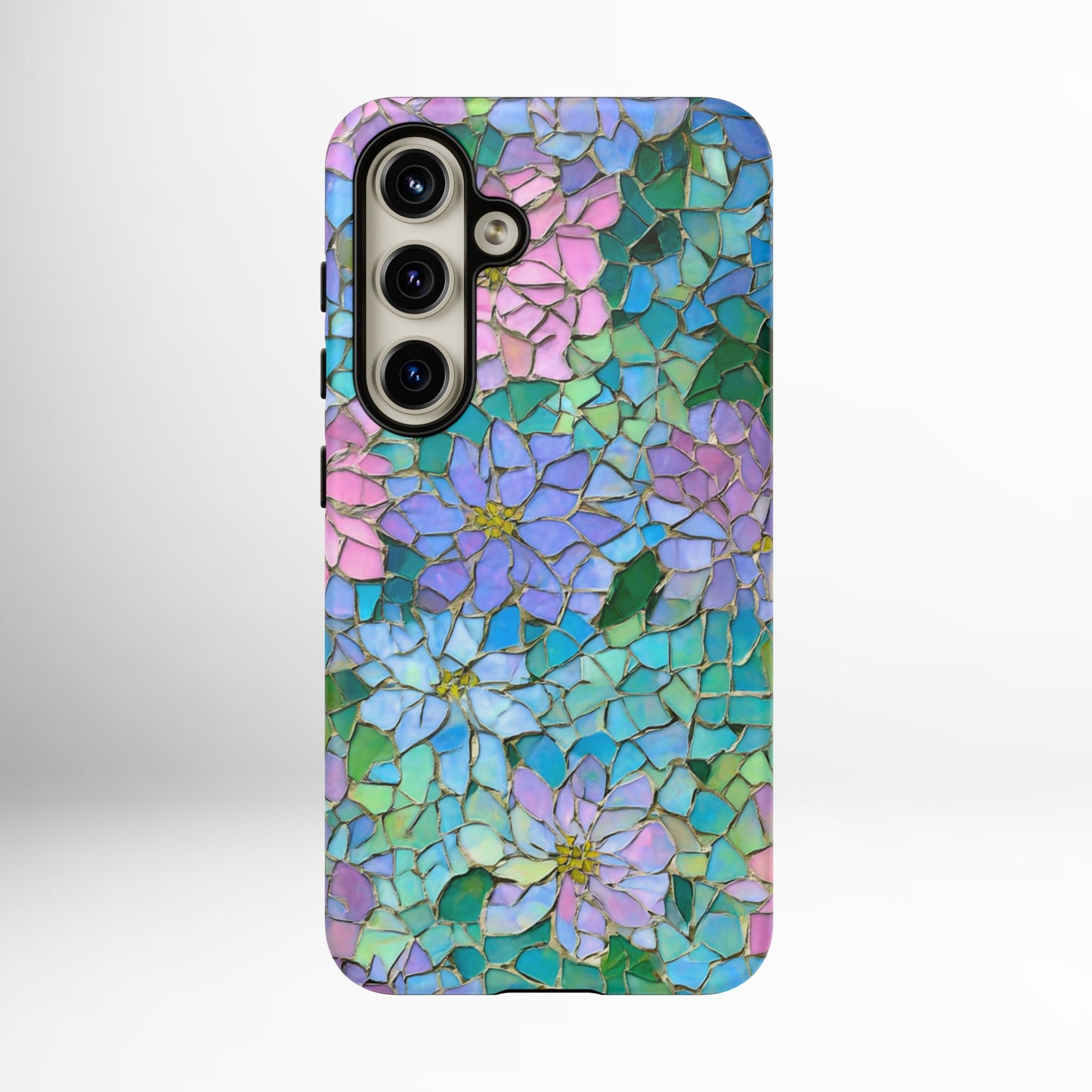 Mosaic Floral Phone Case, iPhone 17 Air Case, Pixel 9 Pro XL Cover, Samsung Galaxy 25 Plus Ultra Tough Case