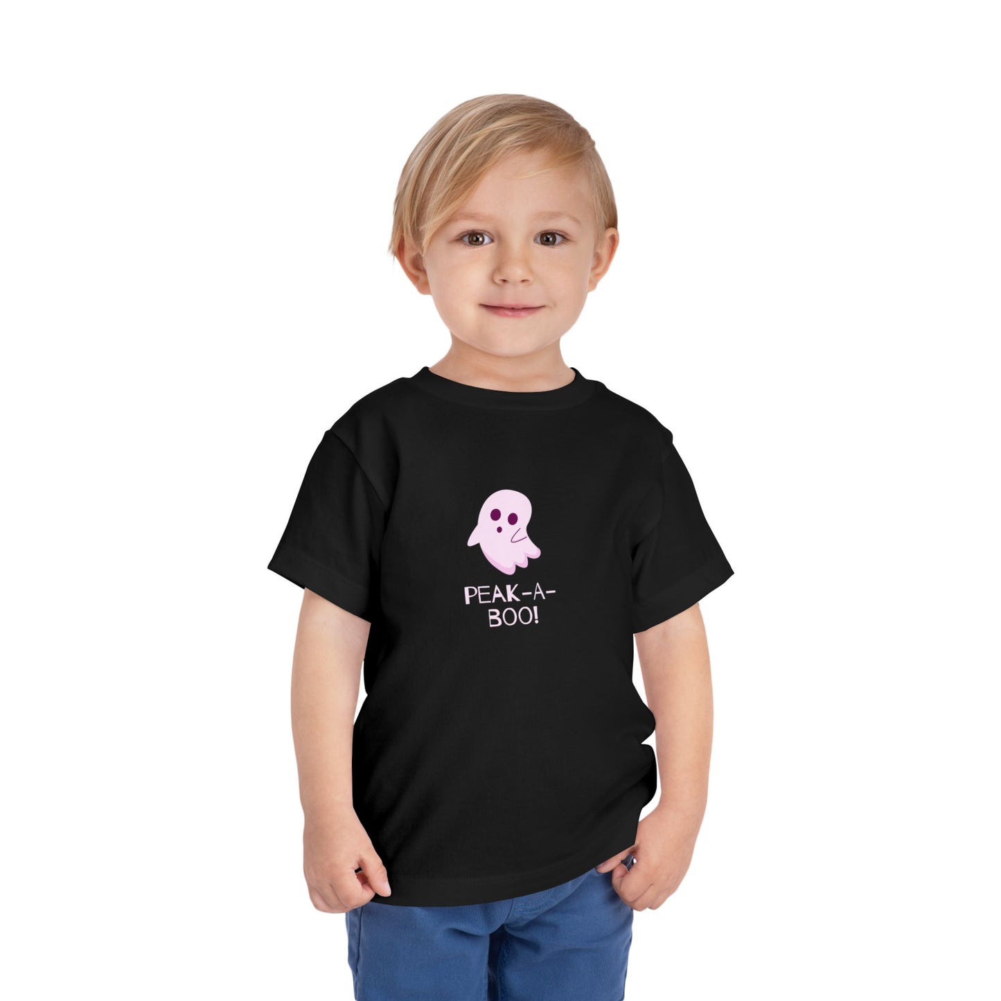 Peek-a-Boo Ghost Toddler T-Shirt - Cute Halloween Kids Tee
