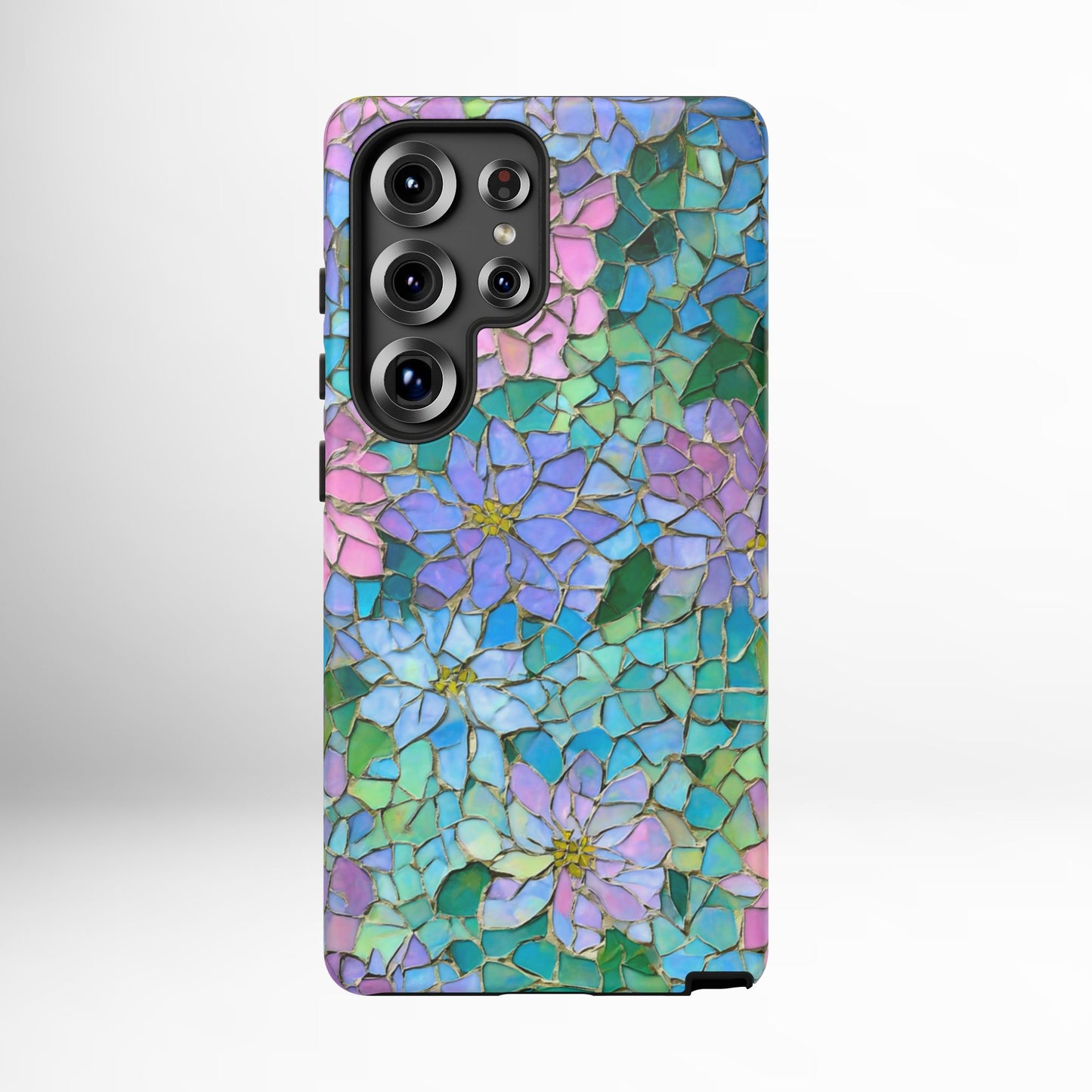 Mosaic Floral Phone Case, iPhone 17 Air Case, Pixel 9 Pro XL Cover, Samsung Galaxy 25 Plus Ultra Tough Case