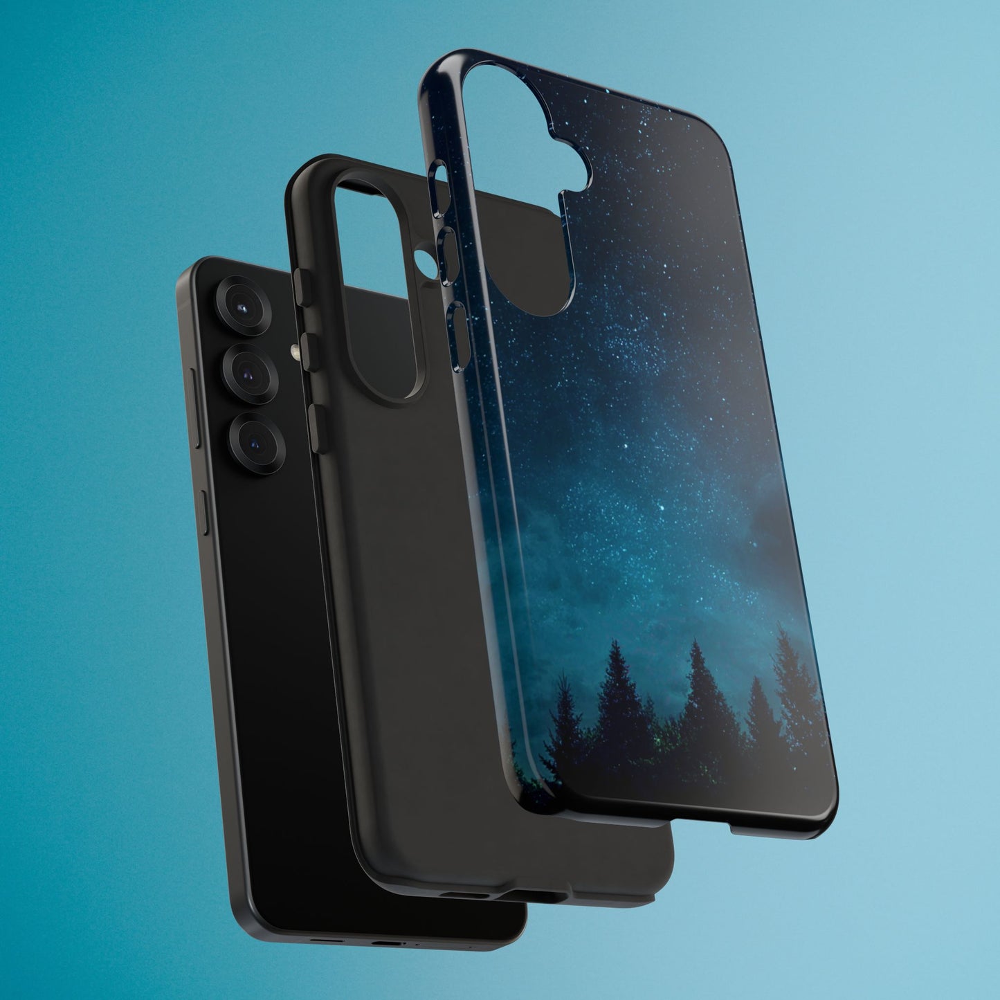 Dark Starry Night Phone Case - Winter Theme Phone Cover for iPhone, Pixel and Samsung Galaxy Models