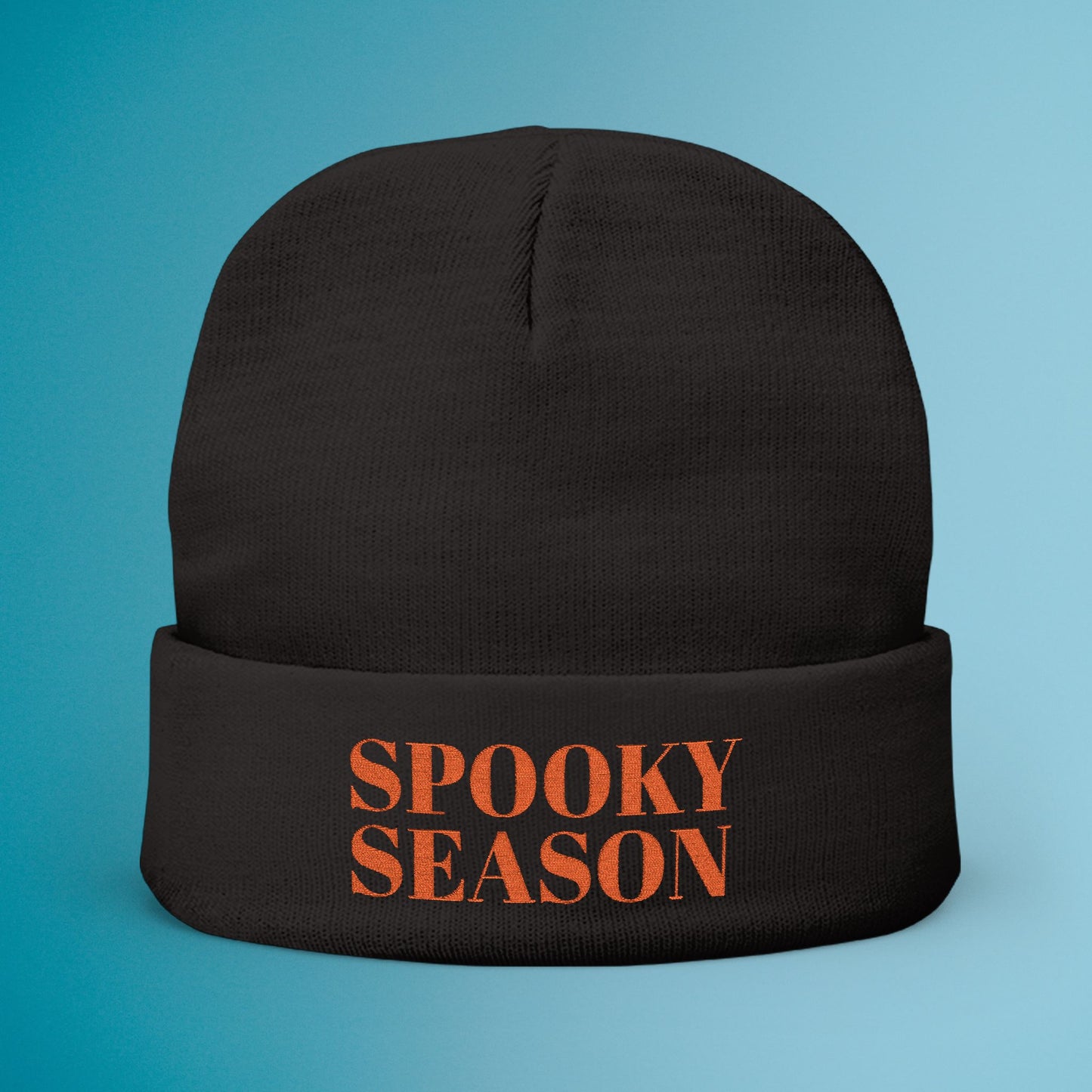 Spooky Season Embroidered Beanie, Halloween Knit Hat, Cozy Autumn Winter Accessory, Fall Fashion Gift